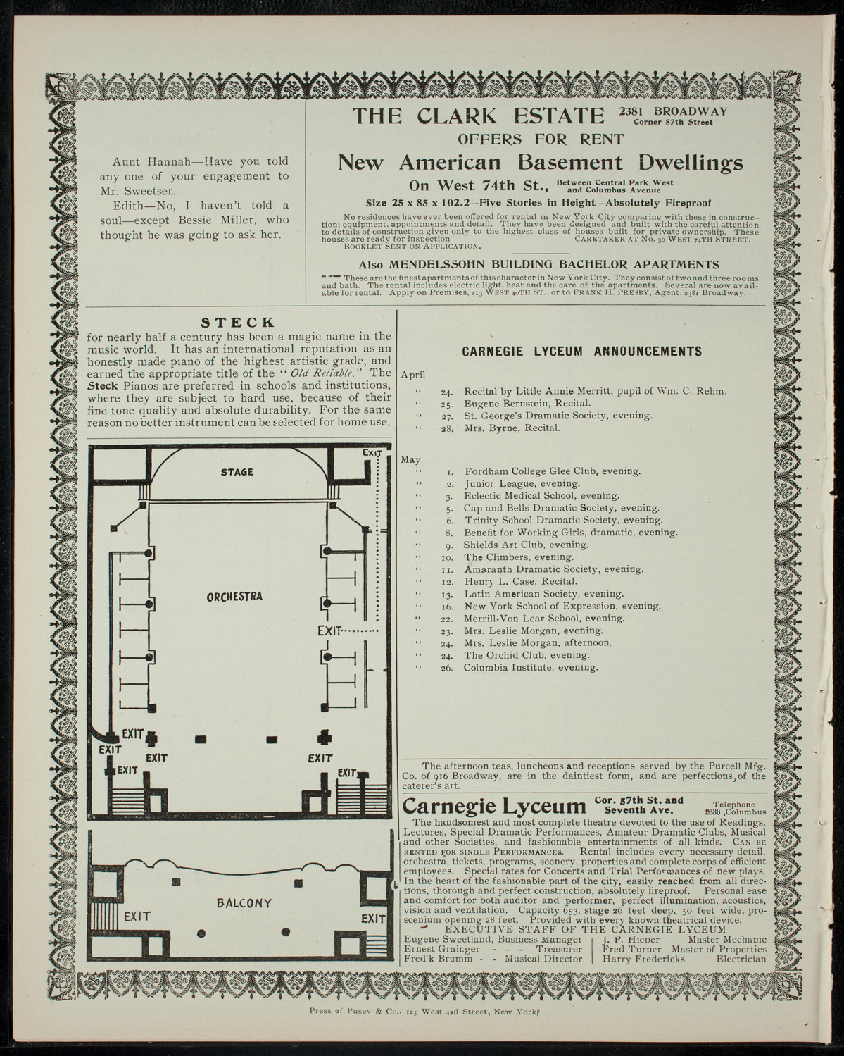 Omicron Pi Dramatic Society, April 15, 1905, program page 4