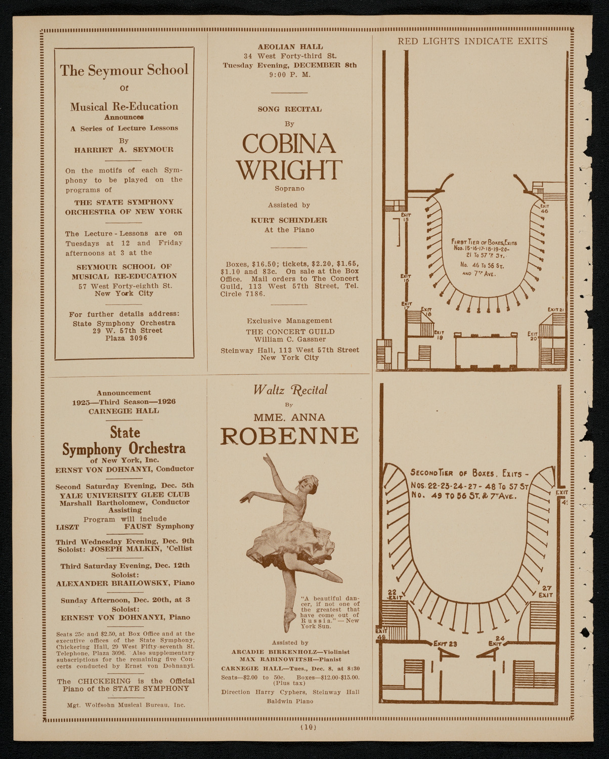 Sergei Rachmaninoff, Piano, November 29, 1925, program page 10