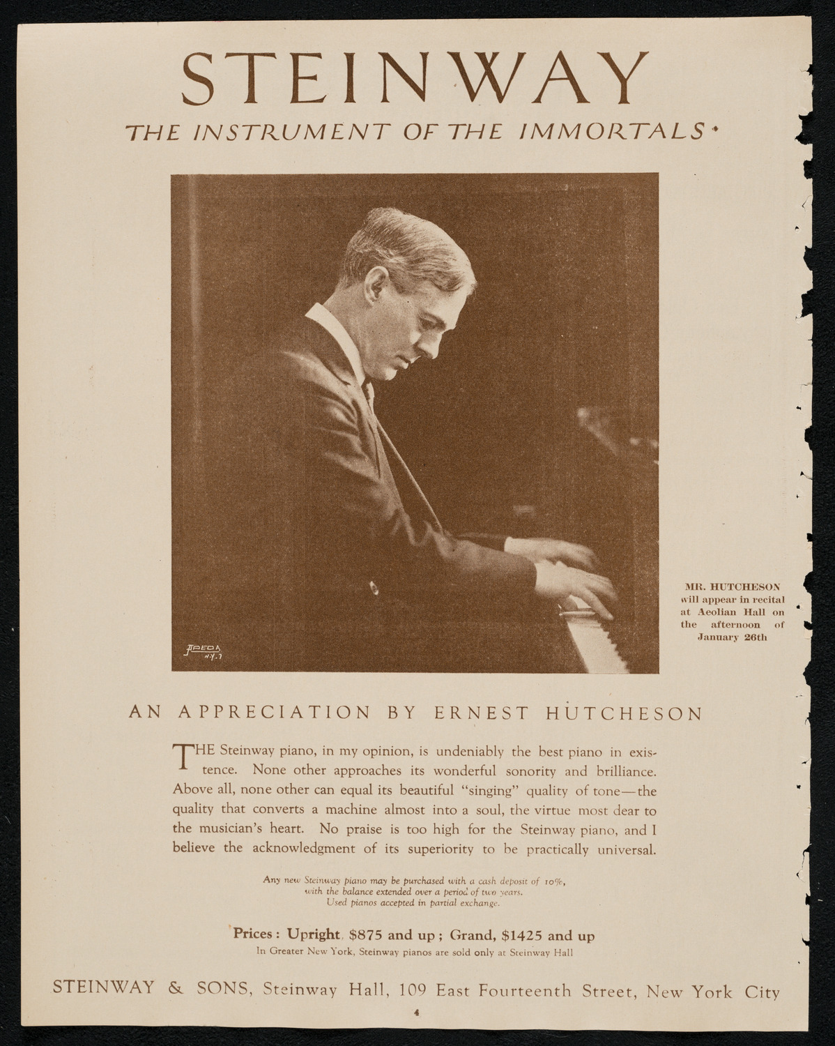 New York Symphony Orchestra: Beethoven Cycle, January 24, 1924, program page 4