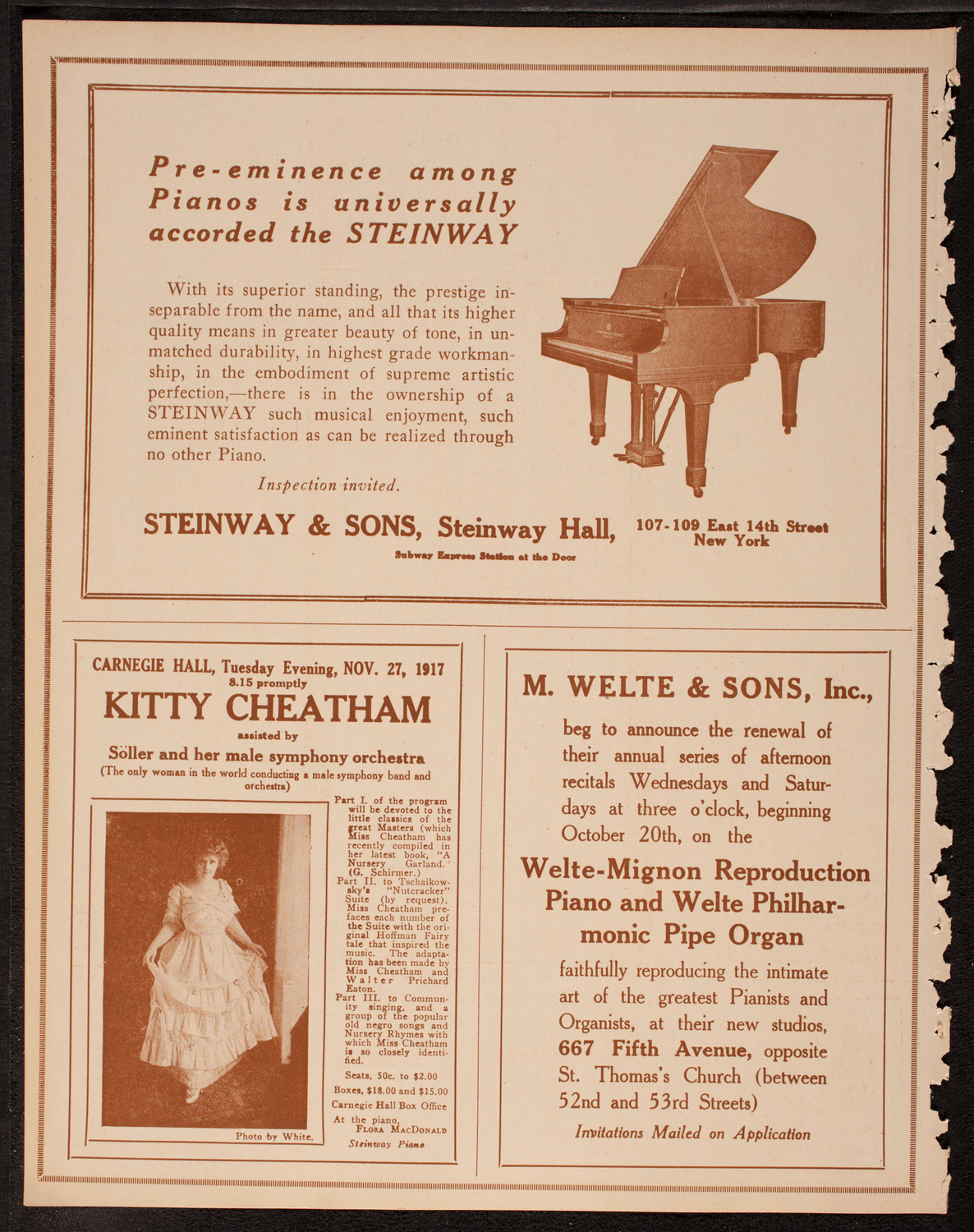 New York Philharmonic, November 22, 1917, program page 4
