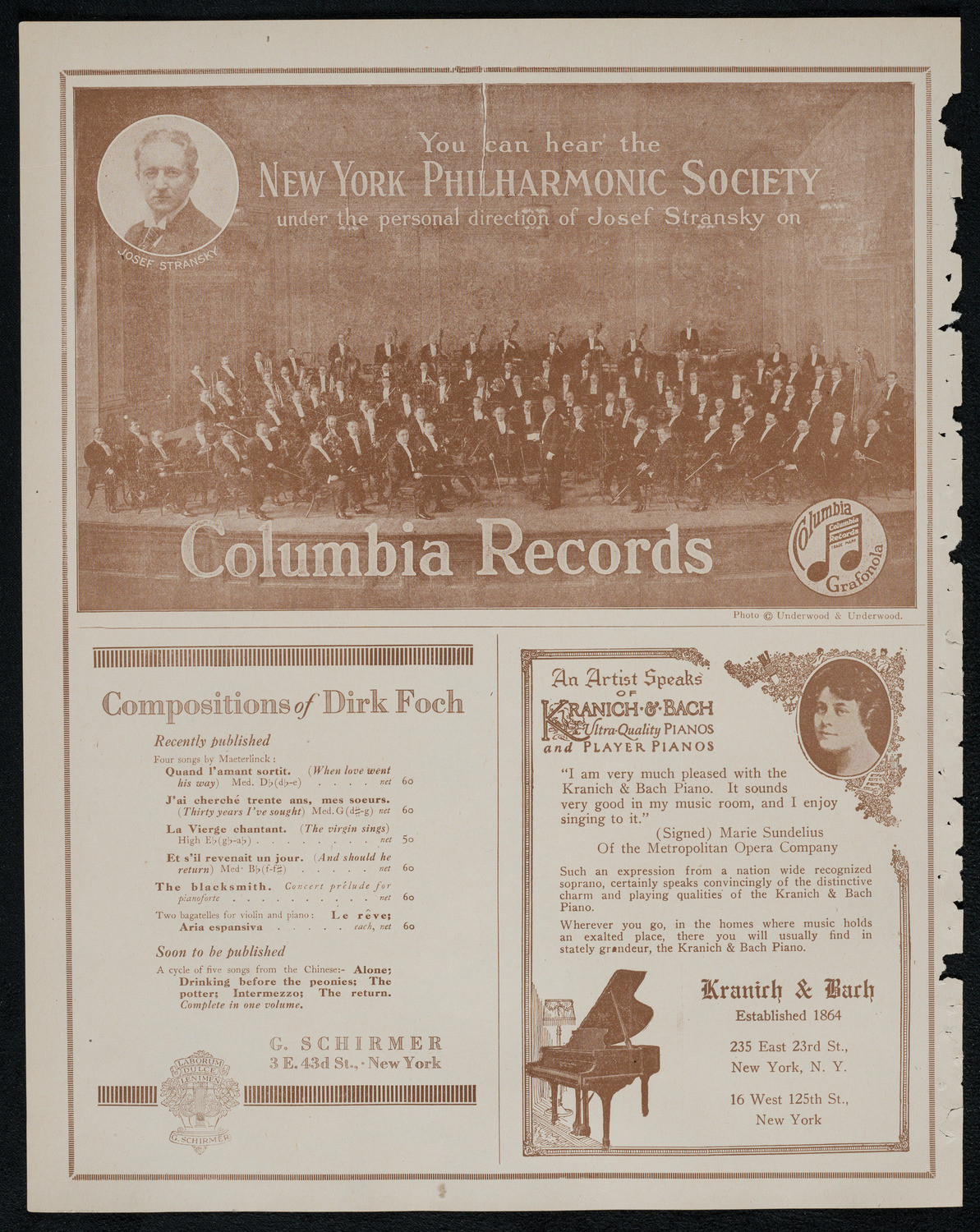 New York Philharmonic, January 16, 1921, program page 6