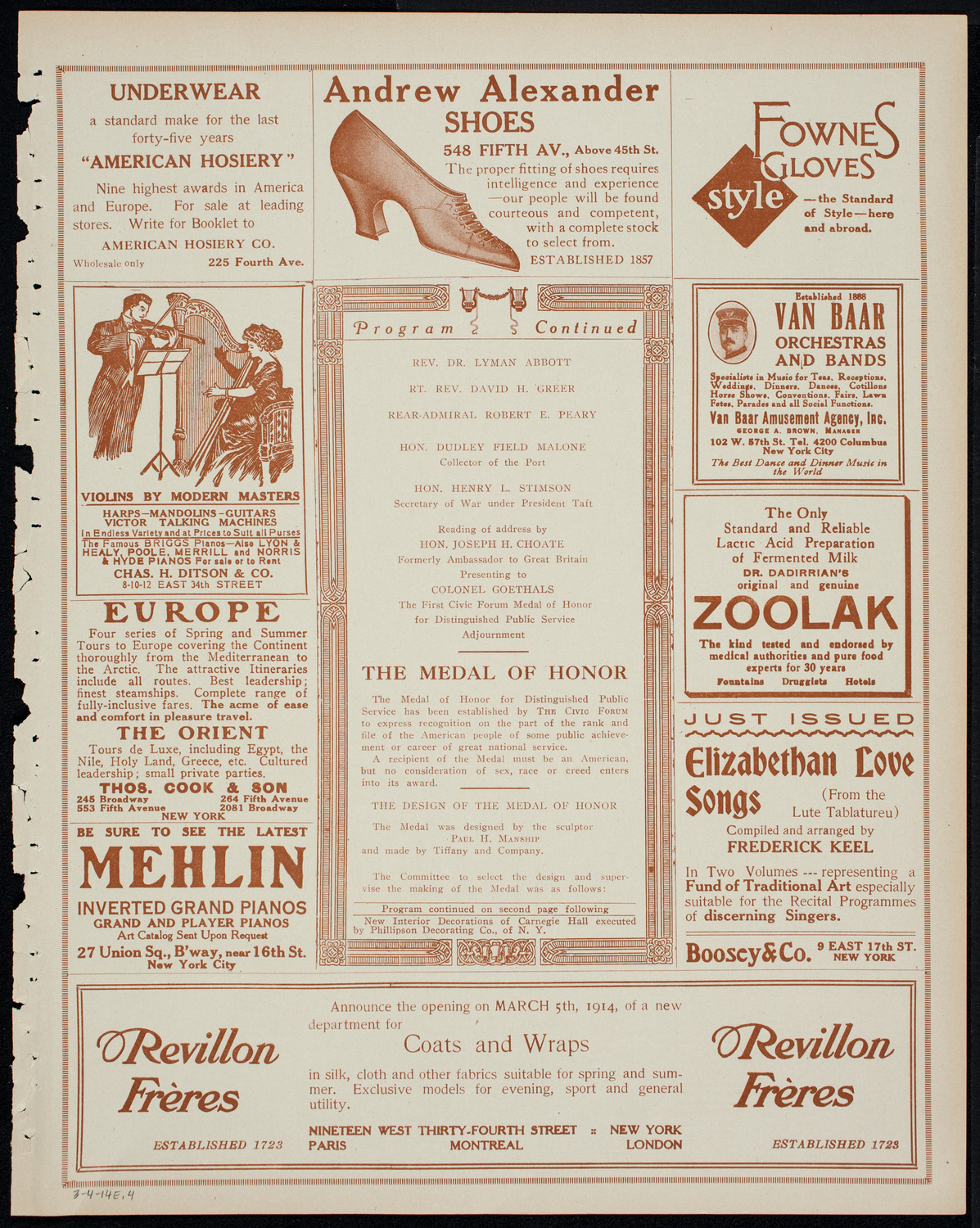 The Civic Forum, March 4, 1914, program page 7