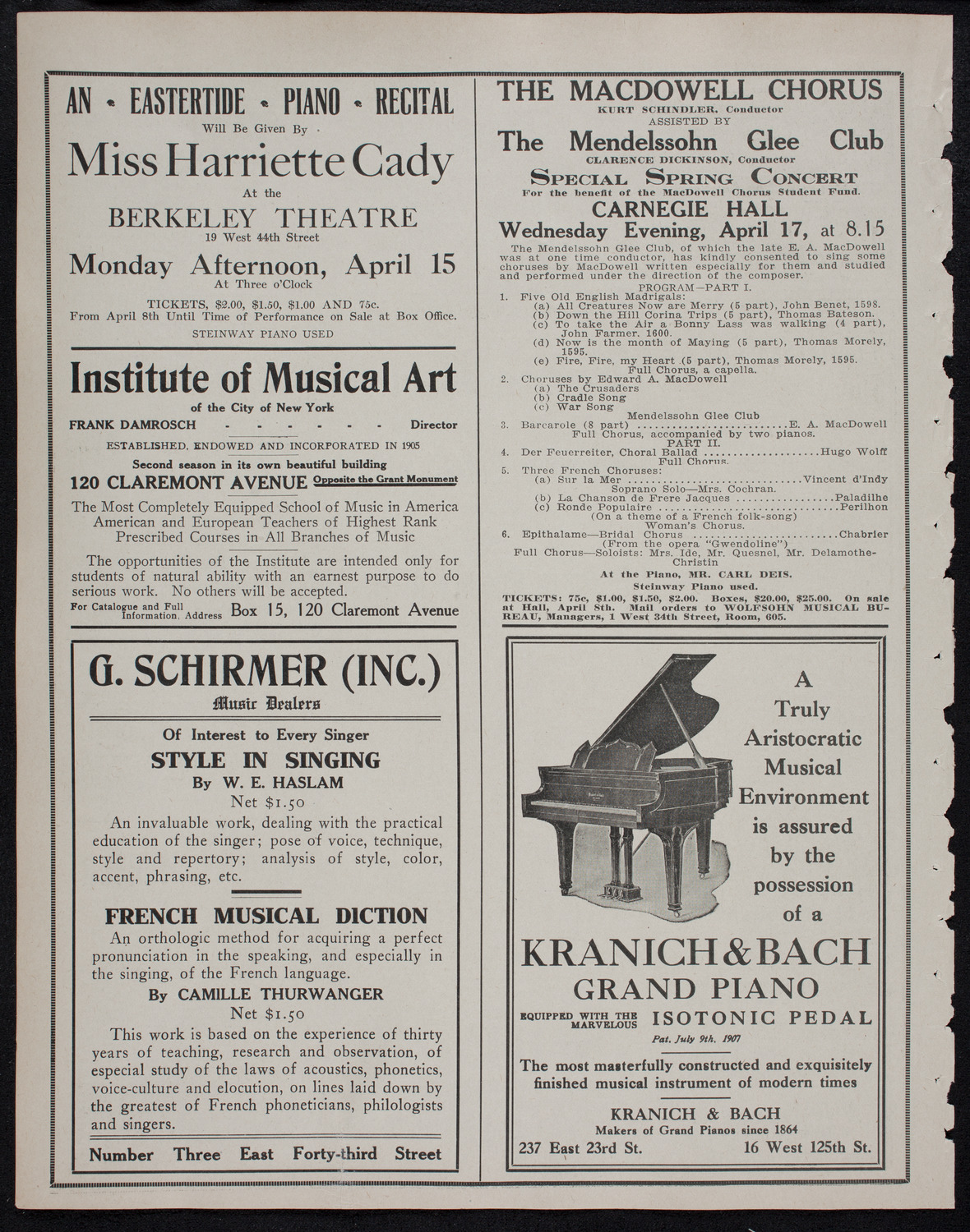 Brahms Festival: New York Symphony Orchestra, March 27, 1912, program page 6