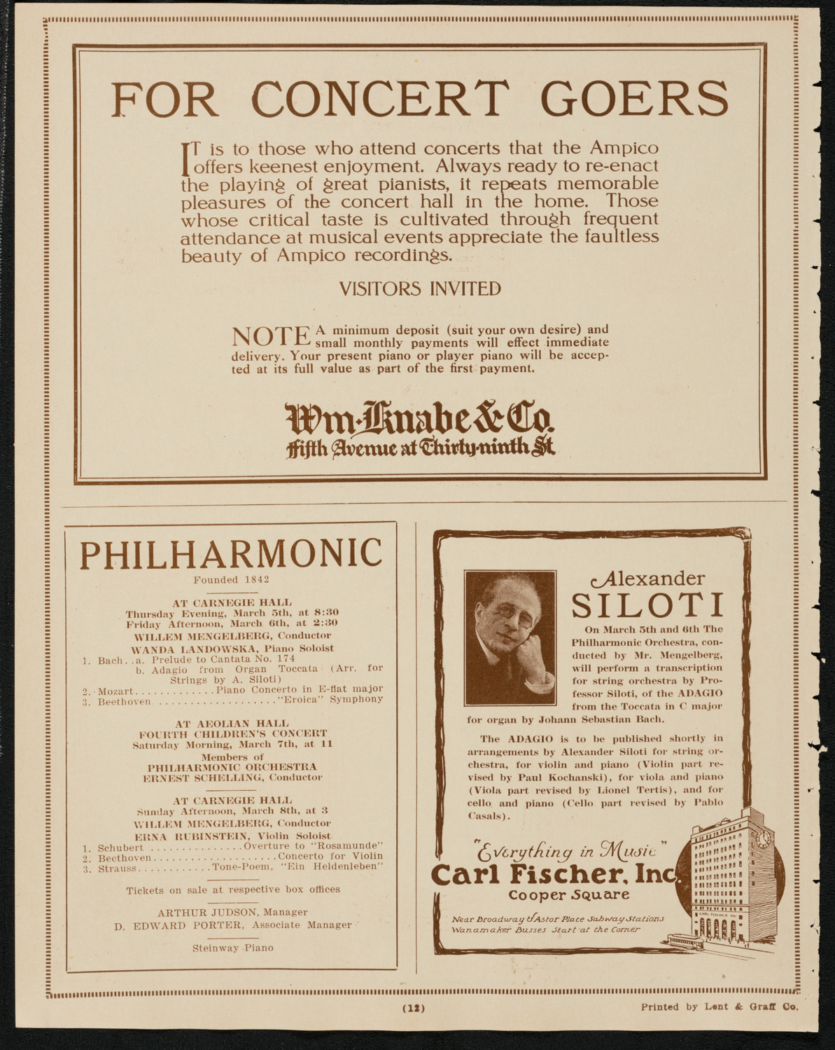 New York Philharmonic Students' Concert, March 4, 1925, program page 12