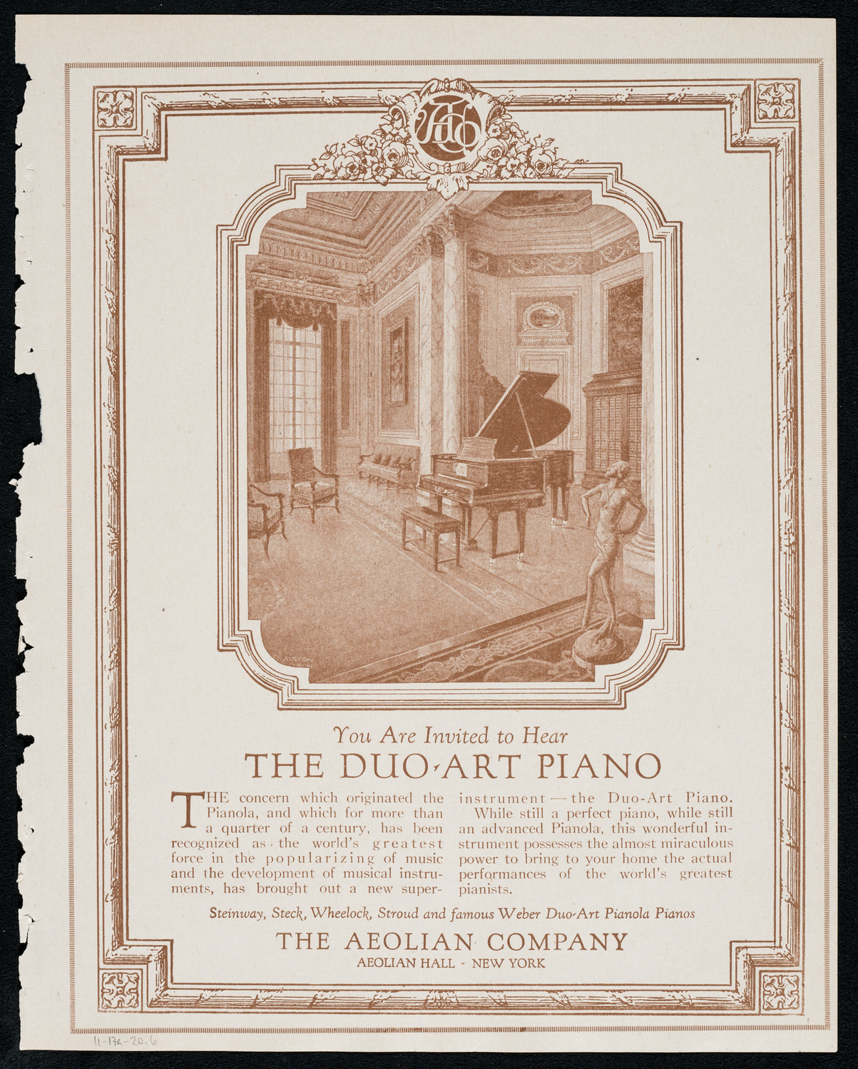 Tito Schipa, Tenor, November 17, 1920, program page 11