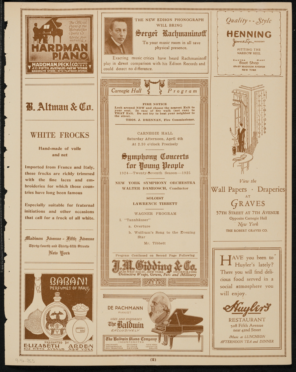 Symphony Concert for Young People, April 4, 1925, program page 5