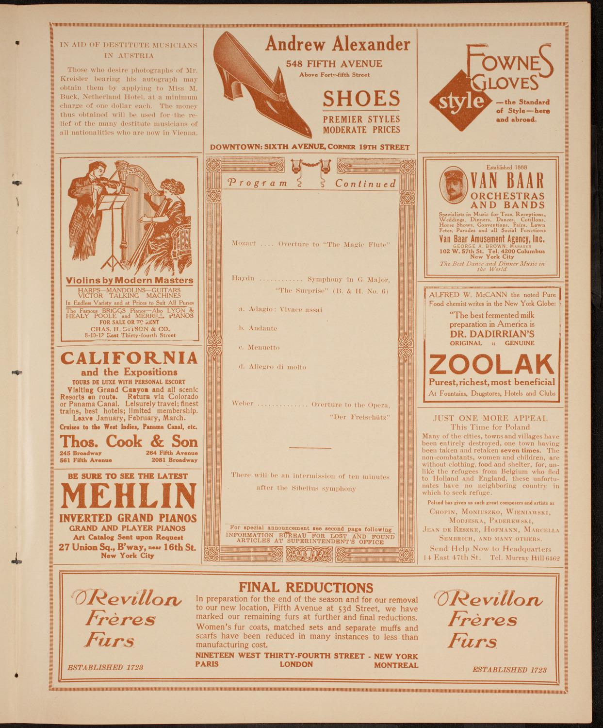 Boston Symphony Orchestra, February 20, 1915, program page 7