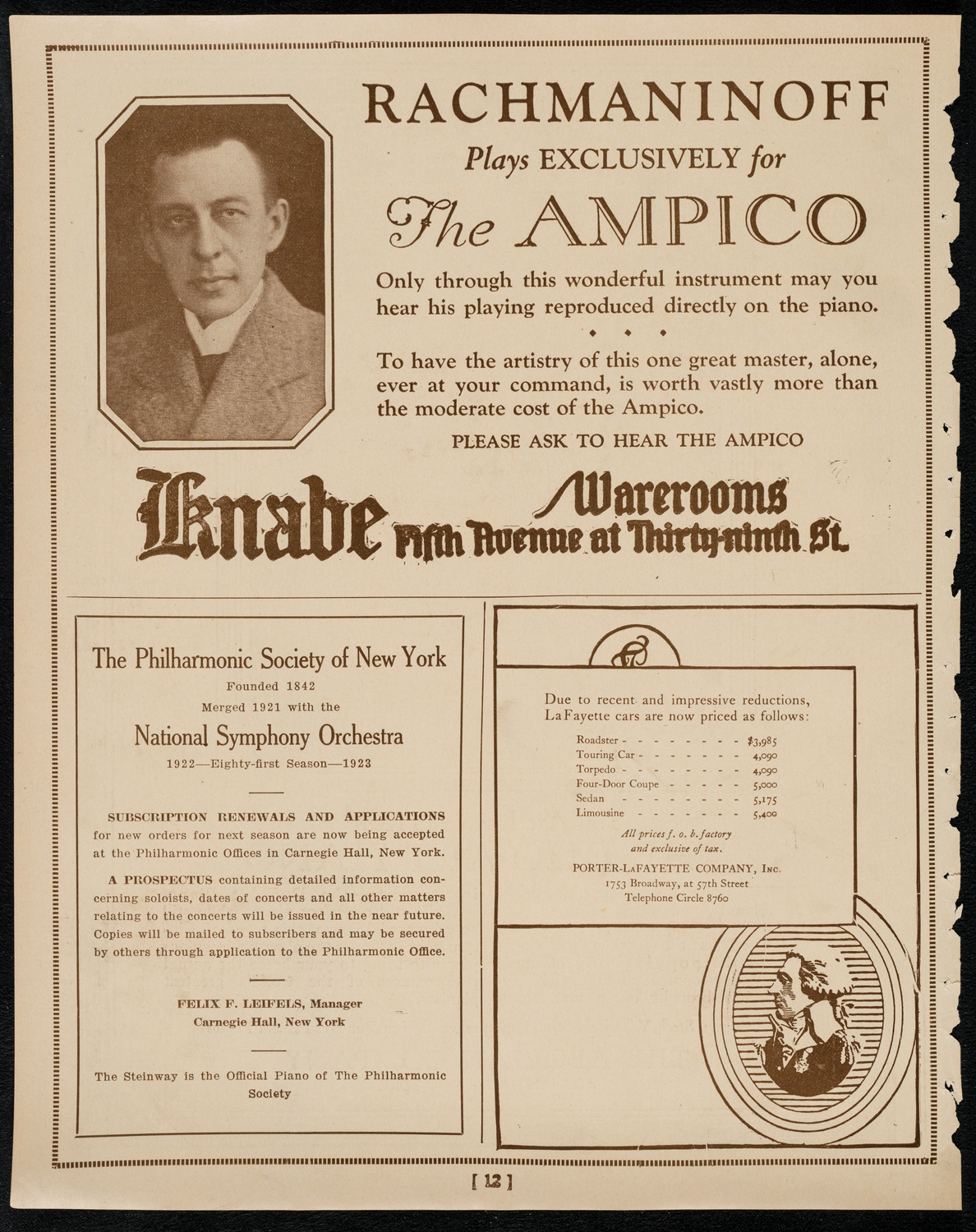 Benefit: Mendel Beilis Fund, June 3, 1922, program page 12