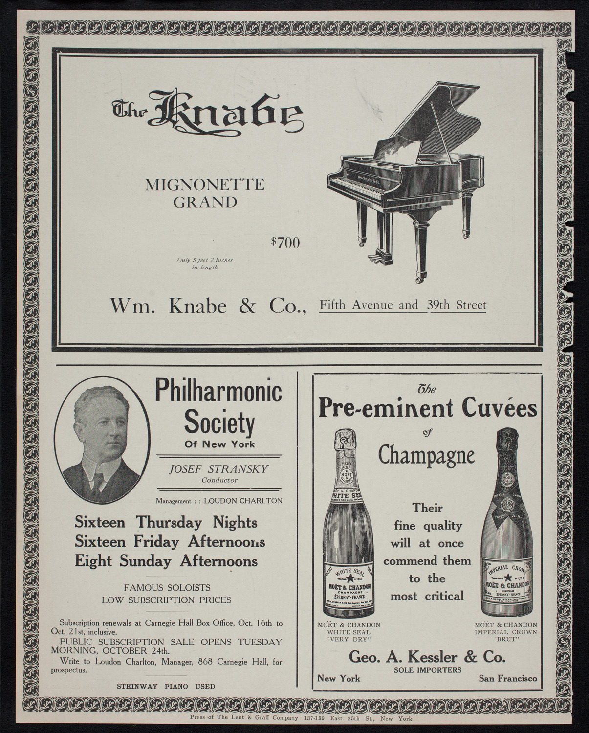 Vladimir de Pachmann, Piano, October 20, 1911, program page 12