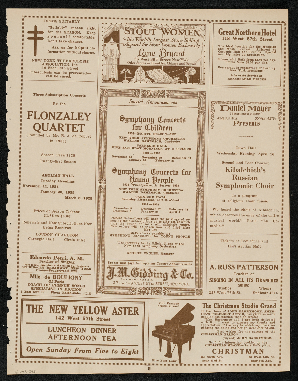 Minneapolis Symphony Orchesta, April 14, 1924, program page 9