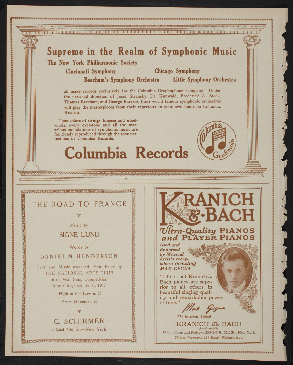 New York Symphony Orchestra, January 10, 1918, program page 6