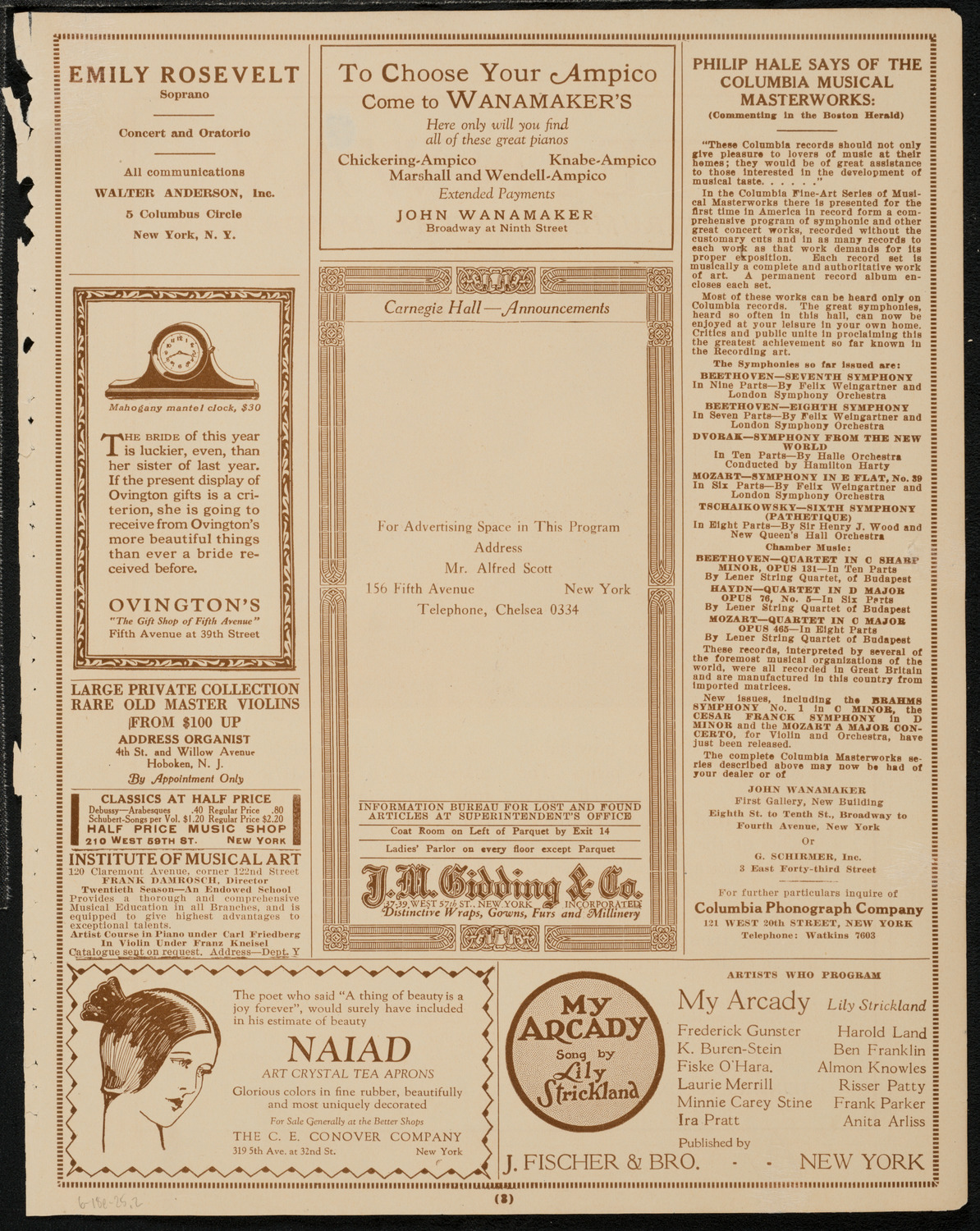 Graduation: New York Law School, June 18, 1925, program page 3