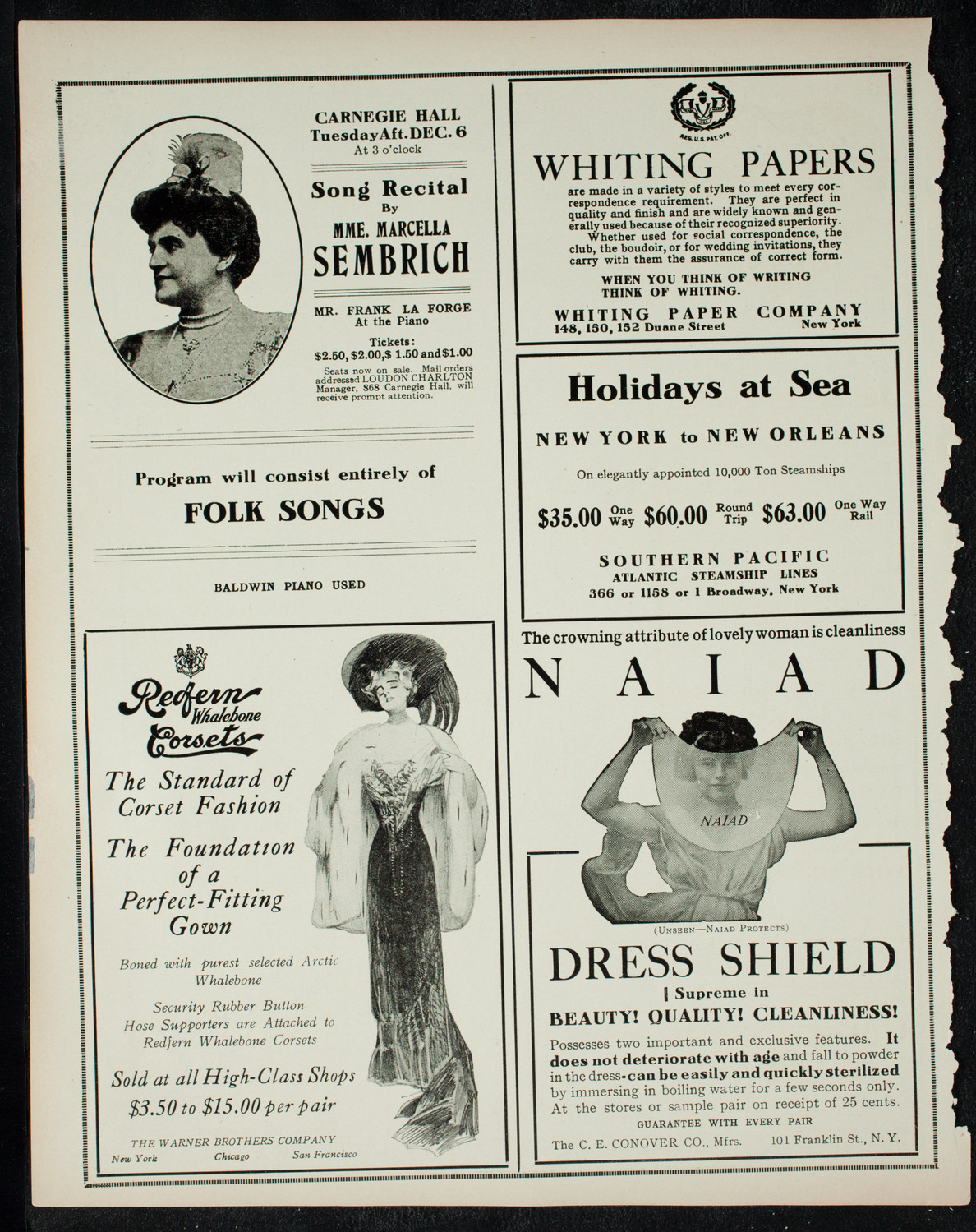 New York Philharmonic, November 29, 1910, program page 2