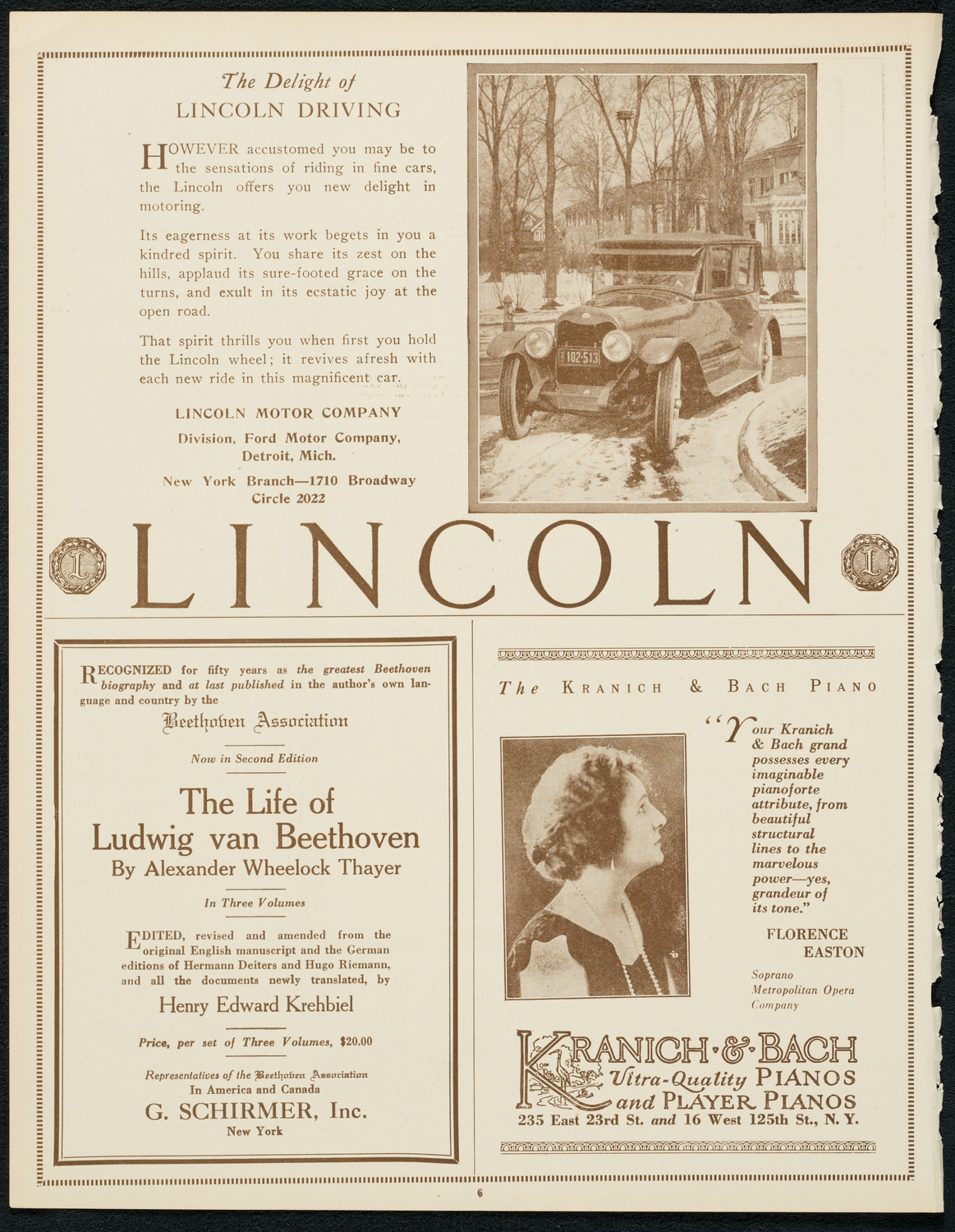 New York Philharmonic, December 28, 1923, program page 6