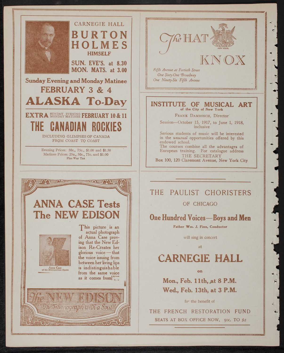 Mischa Elman, Violin, February 1, 1918, program page 2