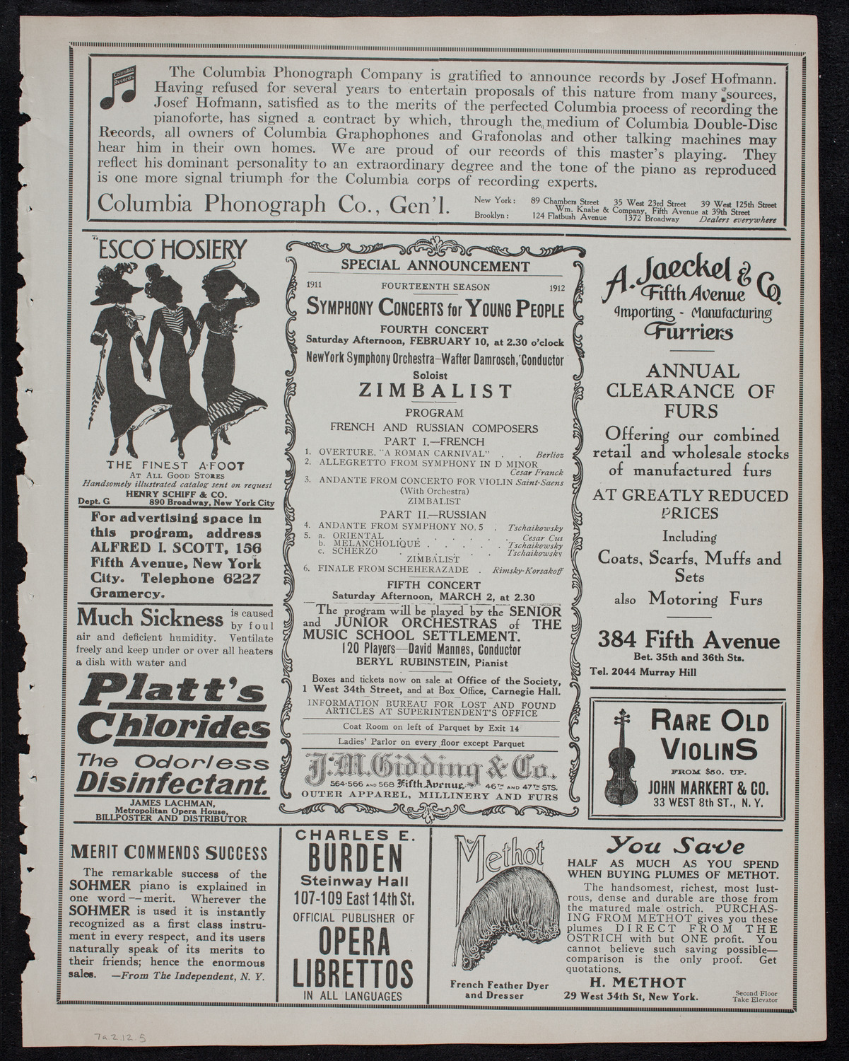 Elena Gerhardt, Soprano, February 7, 1912, program page 9