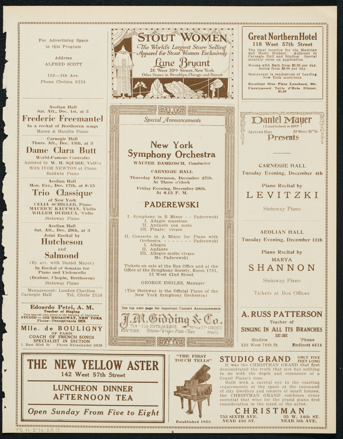 Frieda Hempel, Soprano, November 27, 1923, program page 9