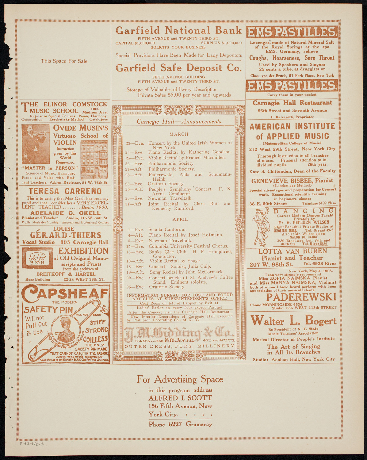 Newman Traveltalks: Rome, March 22, 1914, program page 3