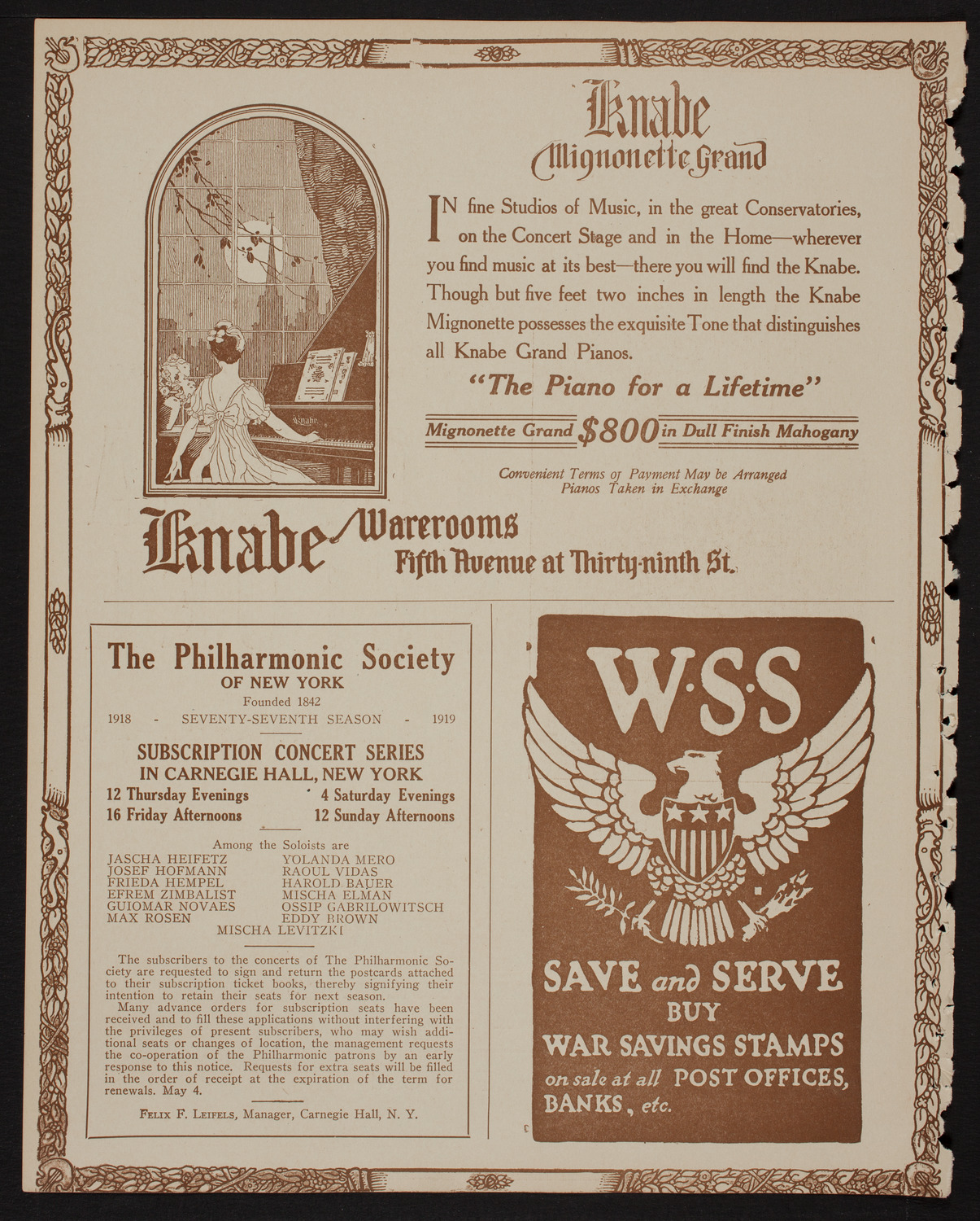Patriotic Rally: Evening Sun Tobacco Fund Concert and Lecture, April 5, 1918, program page 12
