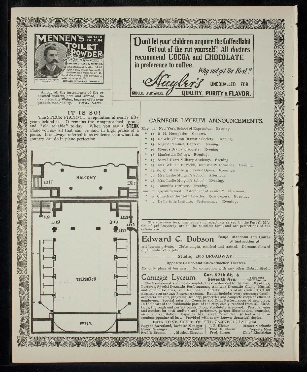 Graduation: New York School of Expression, May 11, 1903, program page 4