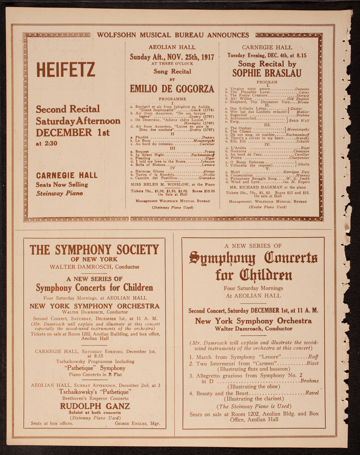 New York Philharmonic, November 22, 1917, program page 8