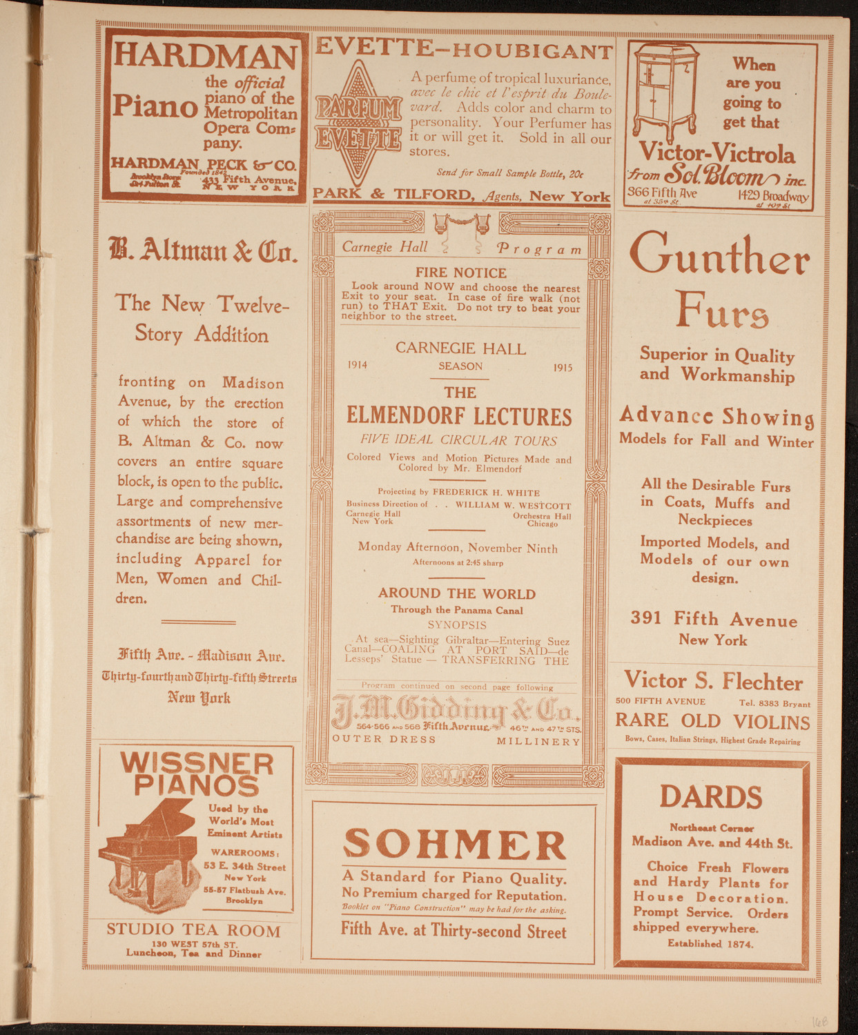 Elmendorf Lecture: Around the World Through the Panama Canal, November 9, 1914, program page 5