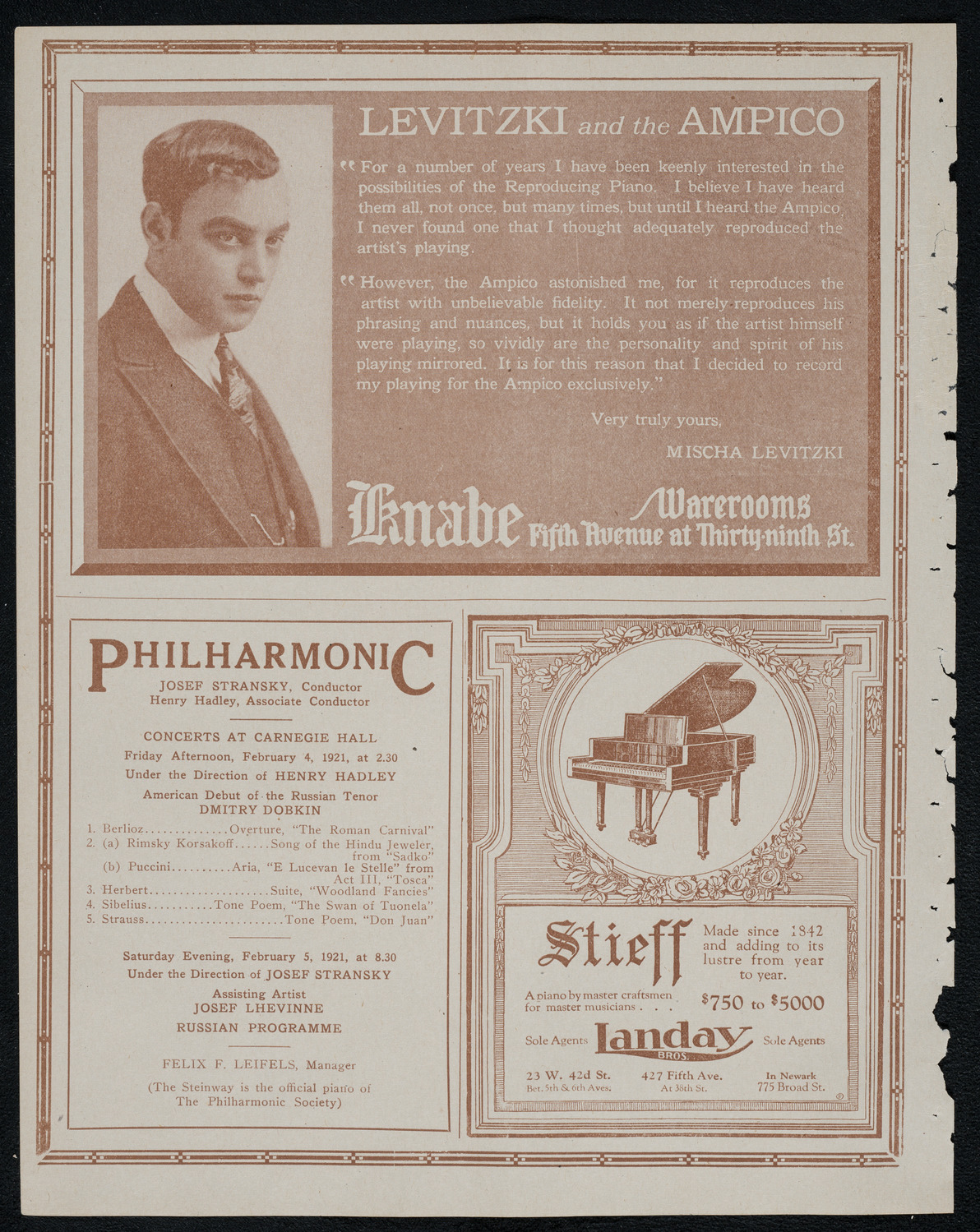 National Symphony Orchestra, February 2, 1921, program page 12