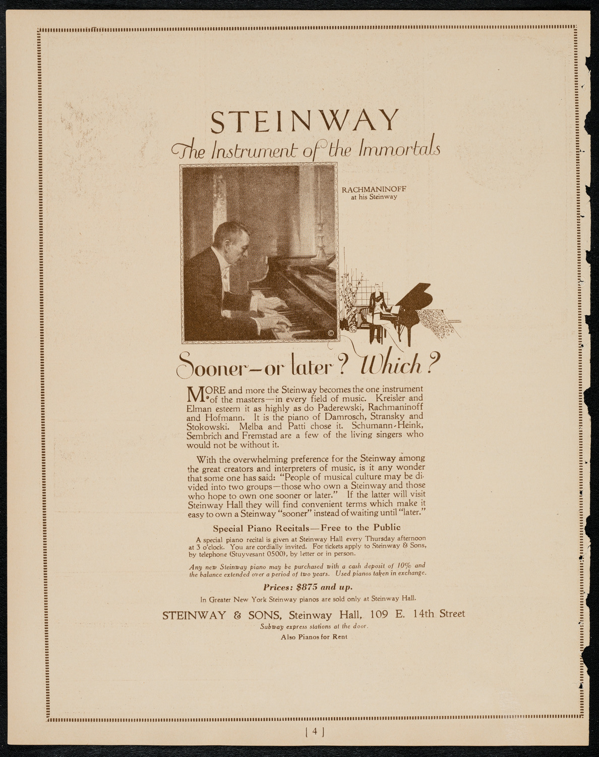 Erna Rubinstein, Violin, March 25, 1922, program page 4