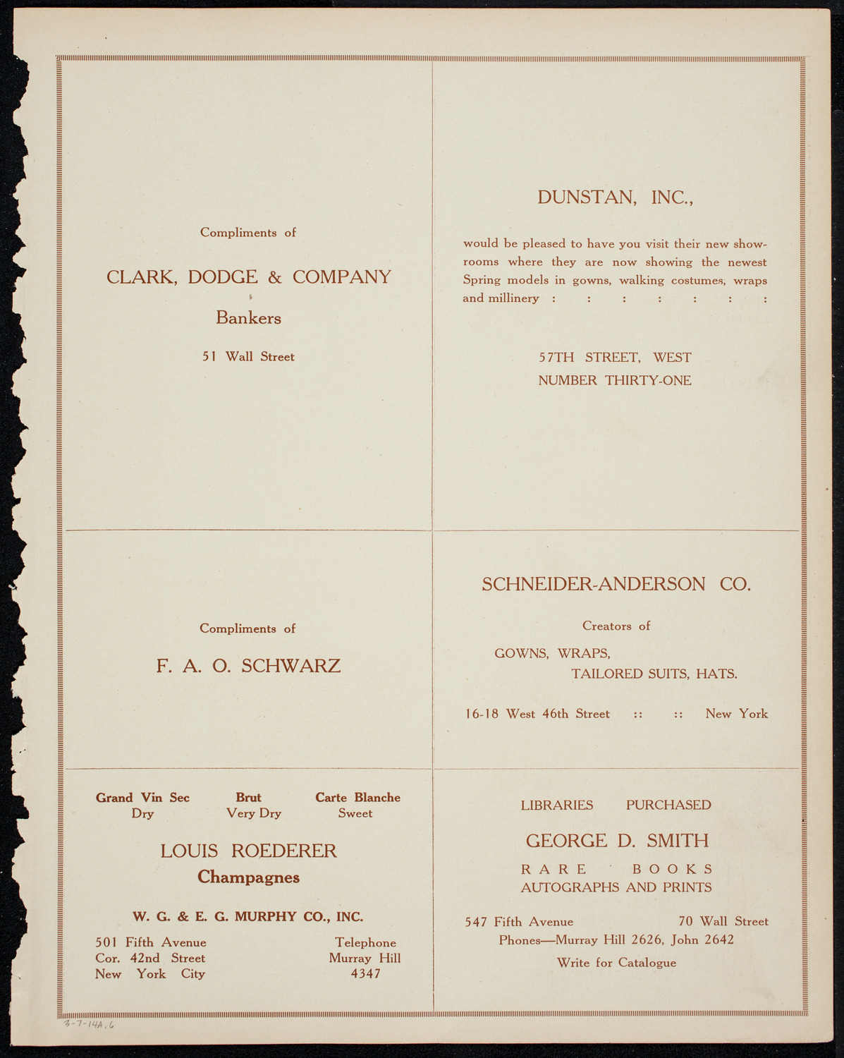 Ignacy Jan Paderewski, Piano, March 7, 1914, program page 11