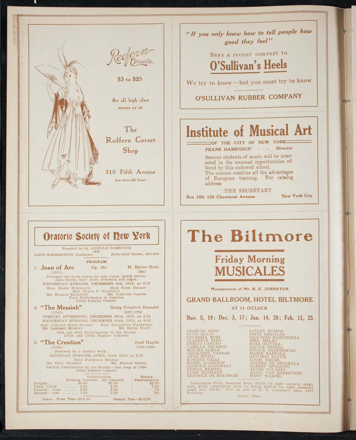 Ernestine Schumann-Heink, Mezzo-Soprano, November 2, 1915, program page 2
