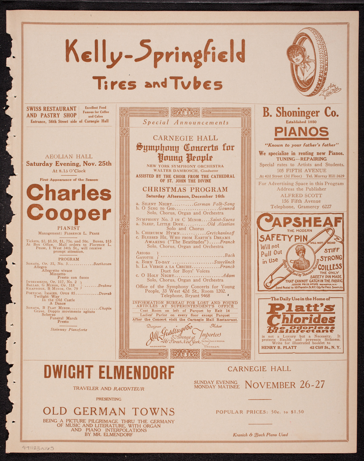 New York Symphony Orchestra, November 23, 1916, program page 9