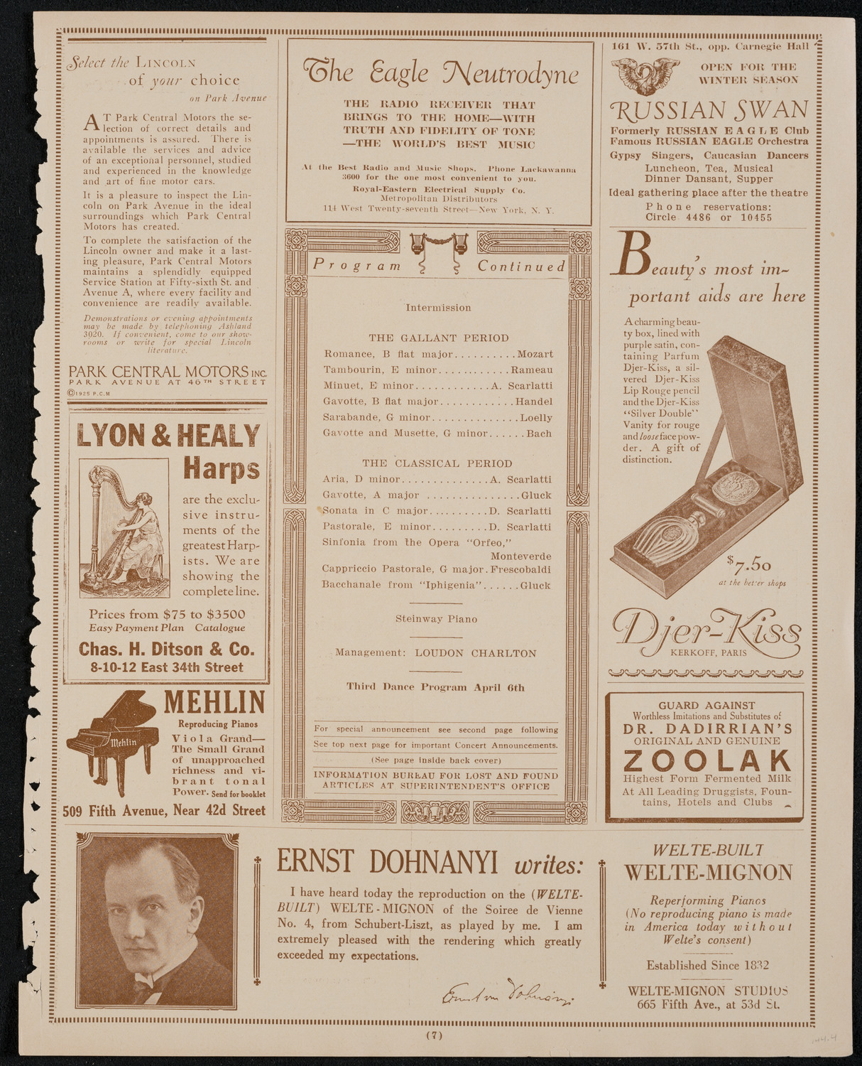 Maria Theresa, December 28, 1925, program page 7