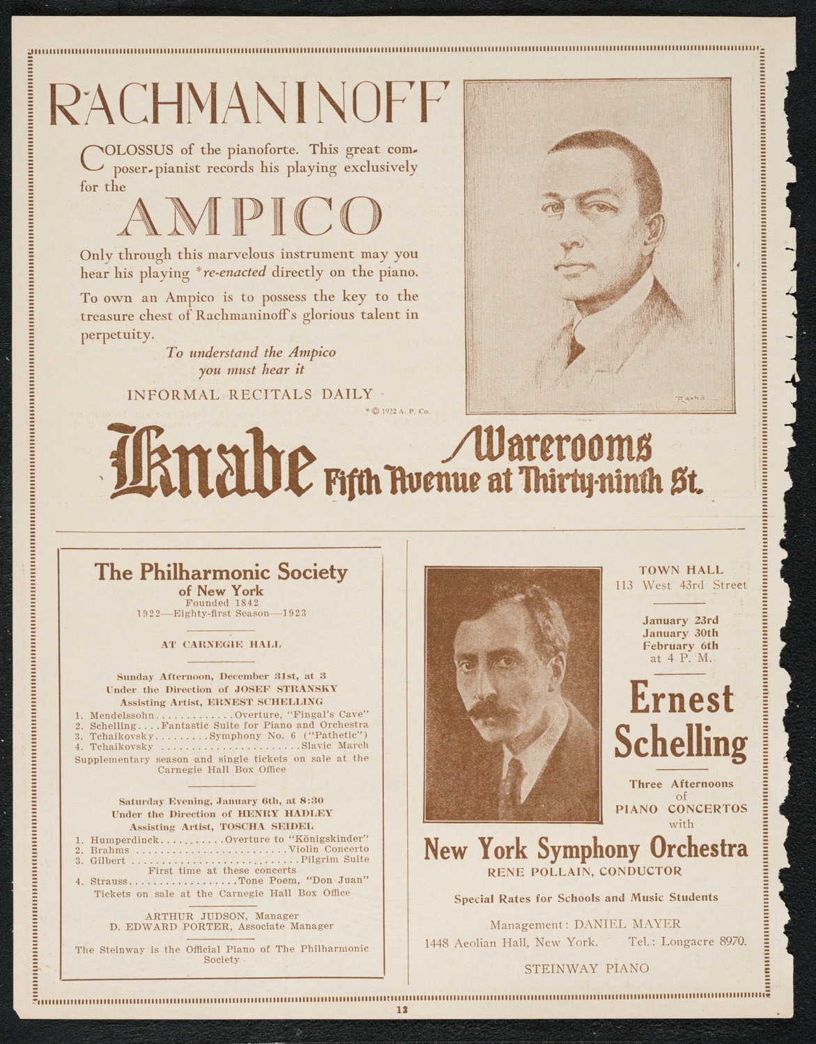 Symphony Concert for Young People, December 30, 1922, program page 12