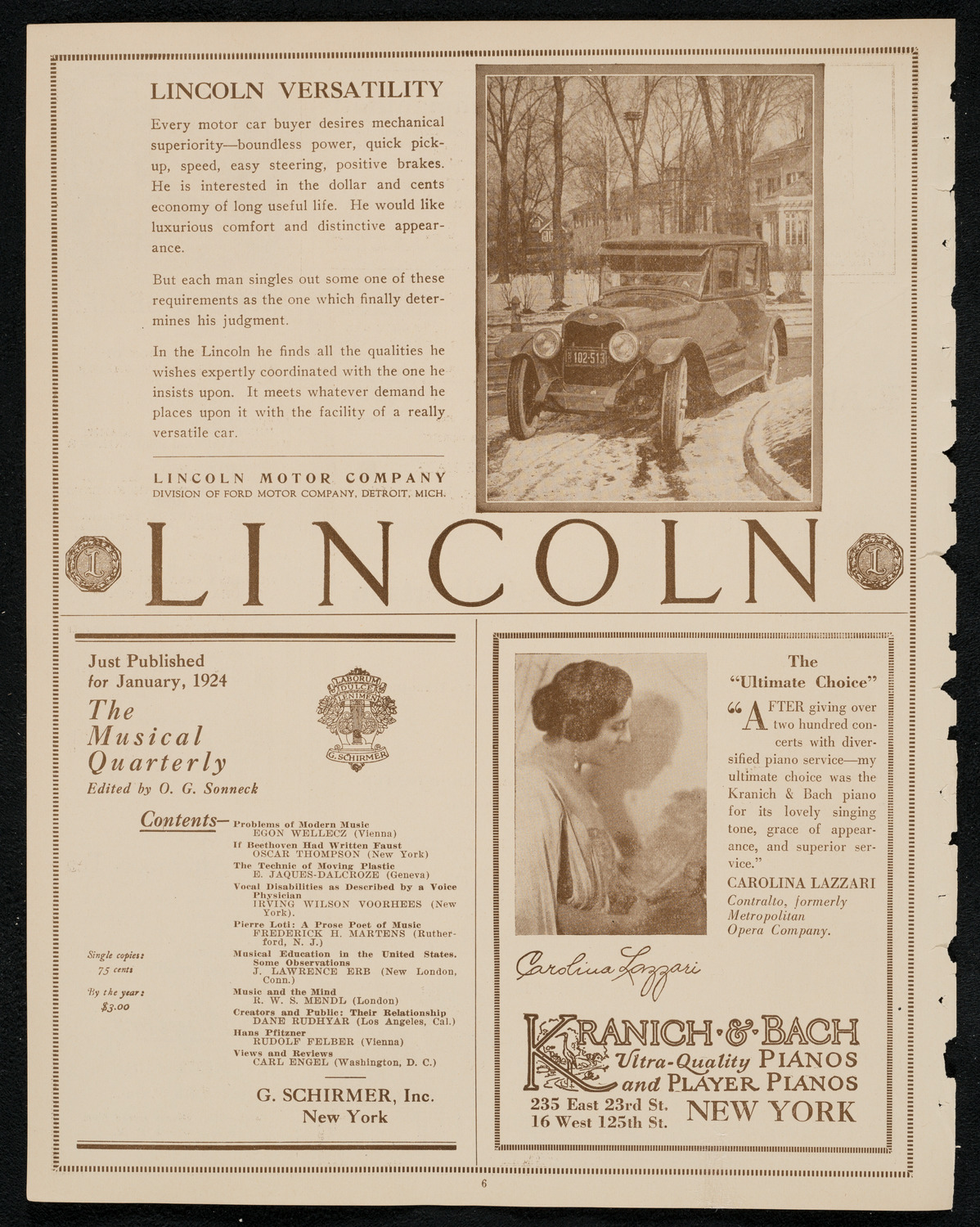 Sascha Culbertson, Violin, with Orchestra, January 16, 1924, program page 6