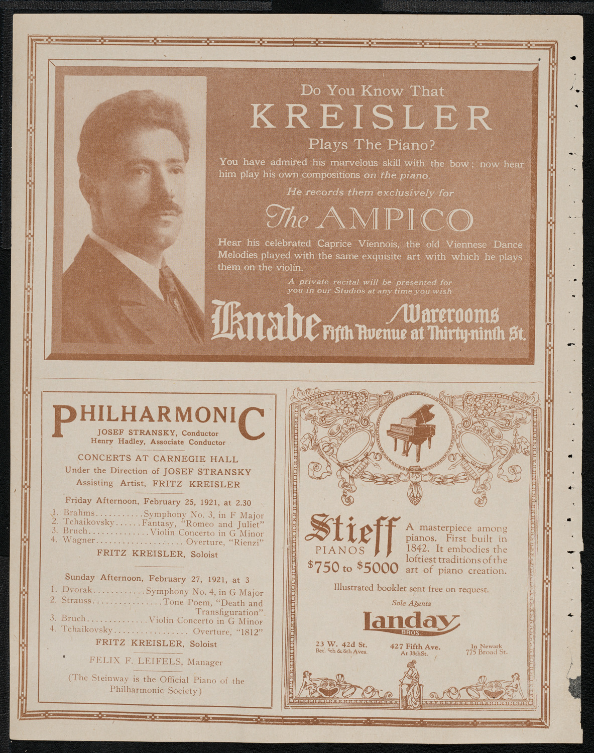 New York Philharmonic, February 24, 1921, program page 12