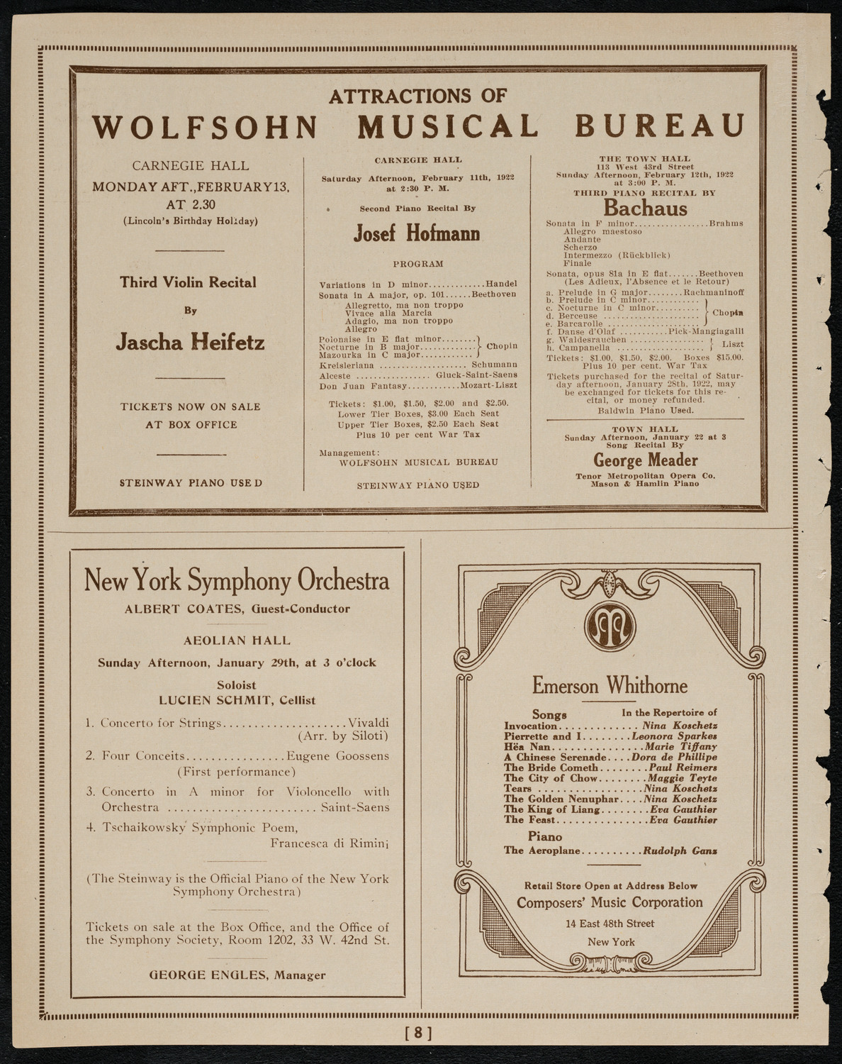 Burton Holmes Travelogue: Inspecting the Philippines, January 22, 1922, program page 8