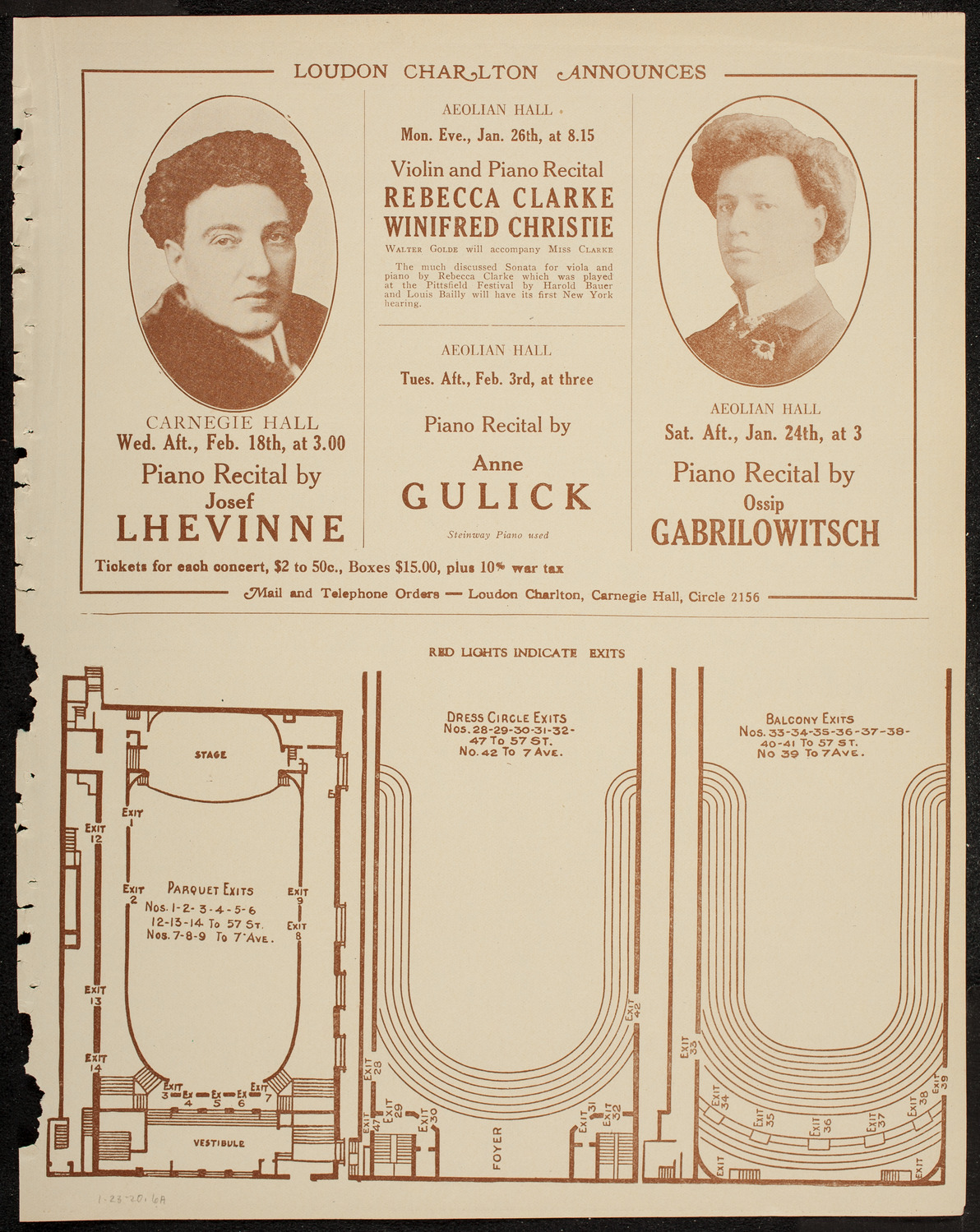 New York Philharmonic, January 23, 1920, program page 11