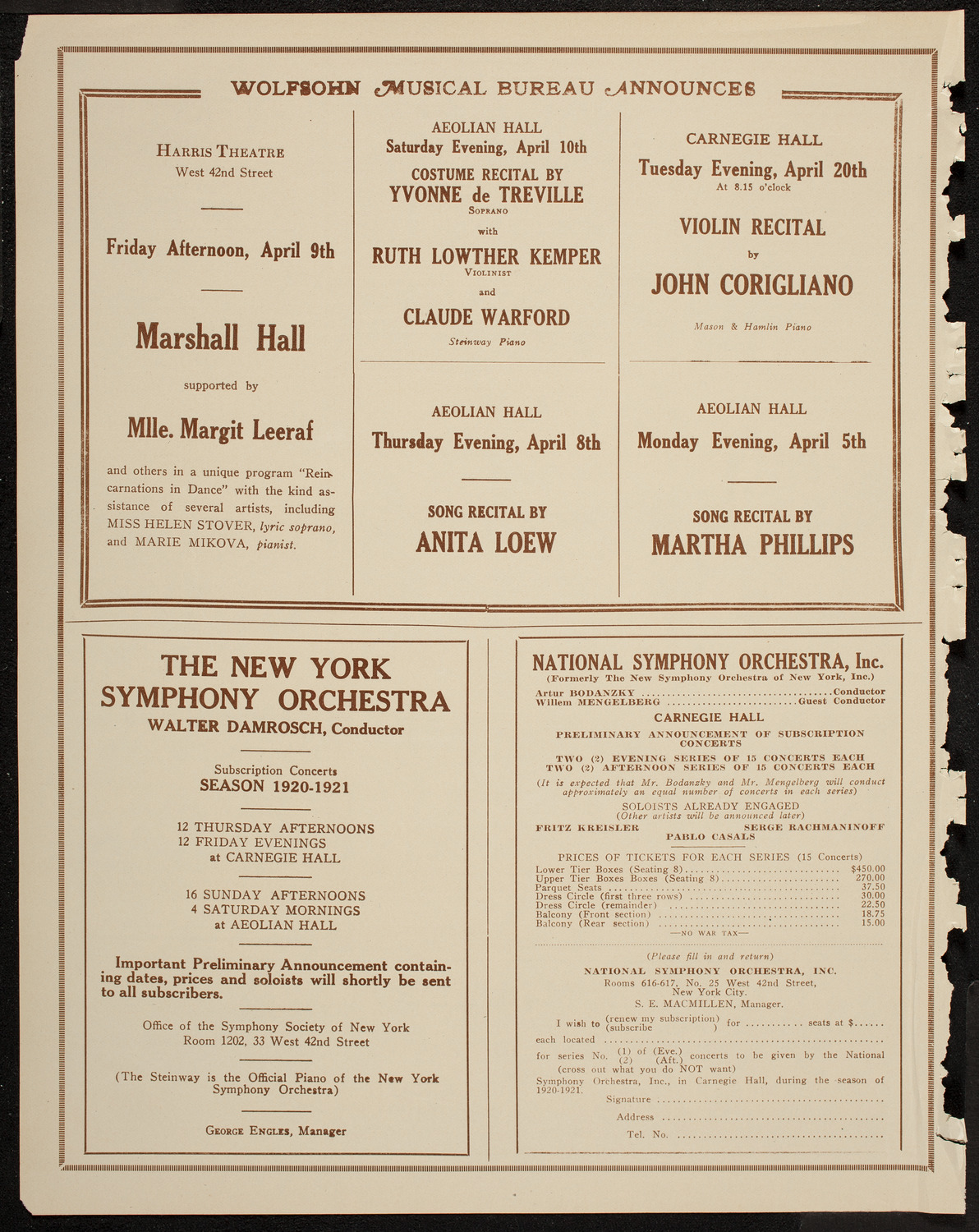 Film: Alice in Wonderland, April 5, 1920, program page 8