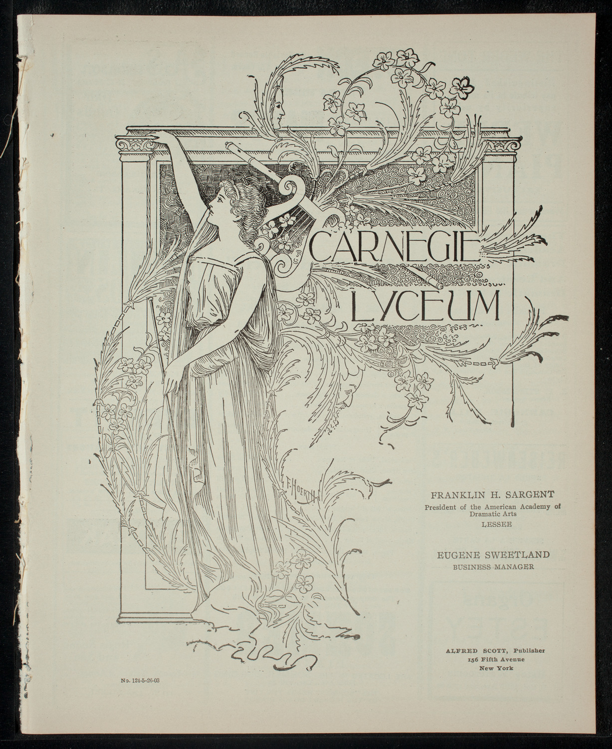 Opera Presentation by Albert Mildenberg, May 26, 1903, program page 1