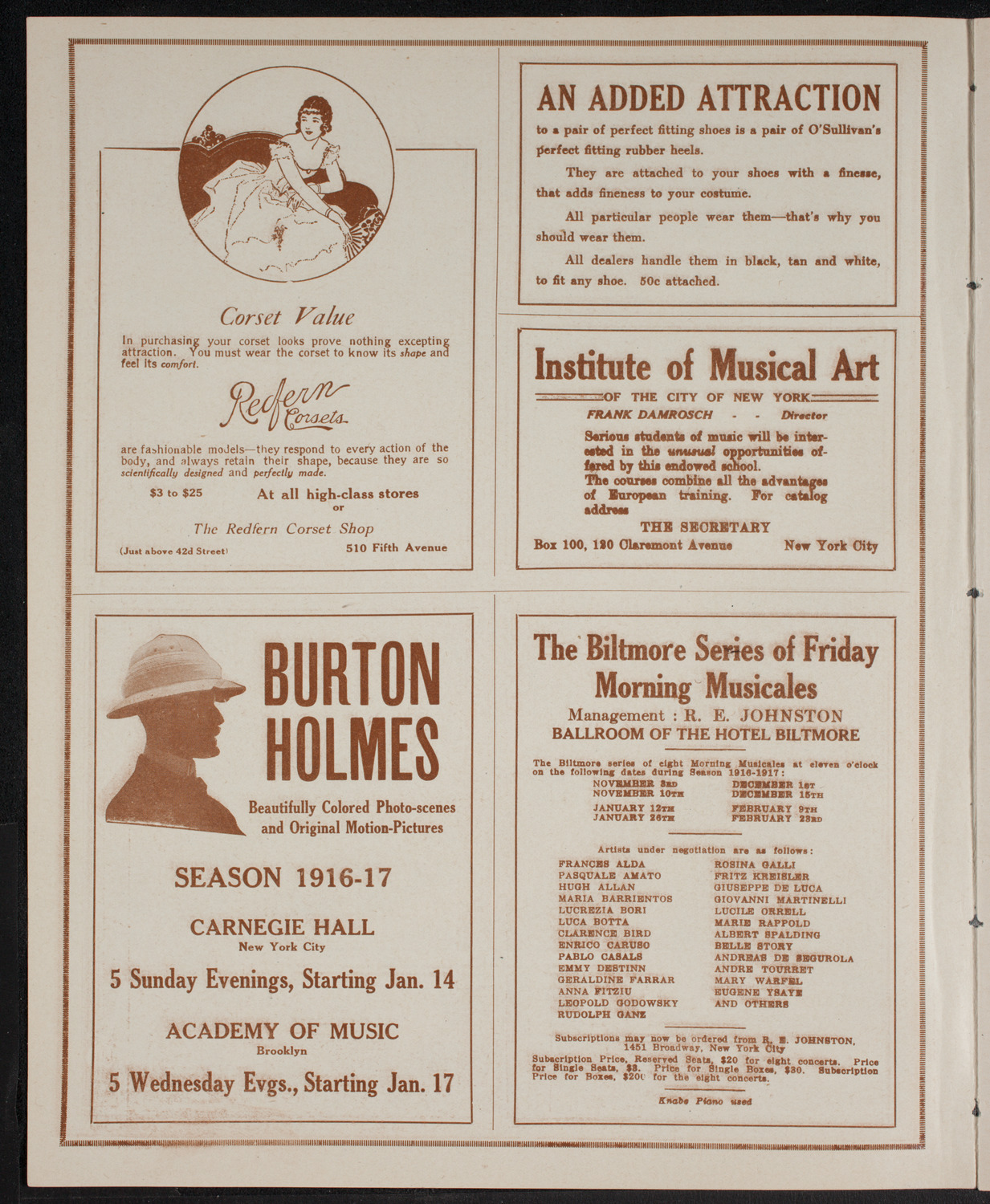 Kriens Symphony Club, April 29, 1916, program page 2