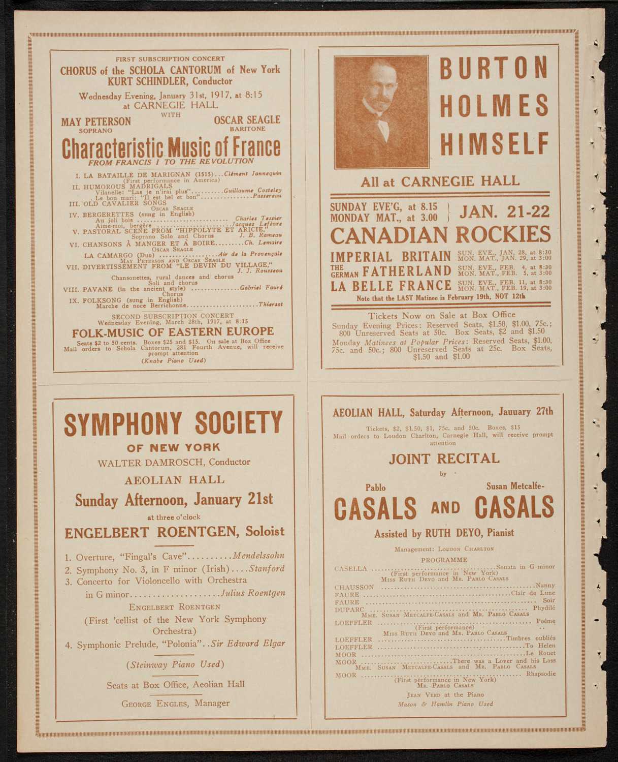 New York Philharmonic, January 18, 1917, program page 8