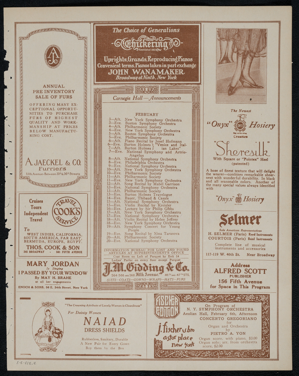 Detroit Symphony Orchestra, February 2, 1921, program page 3