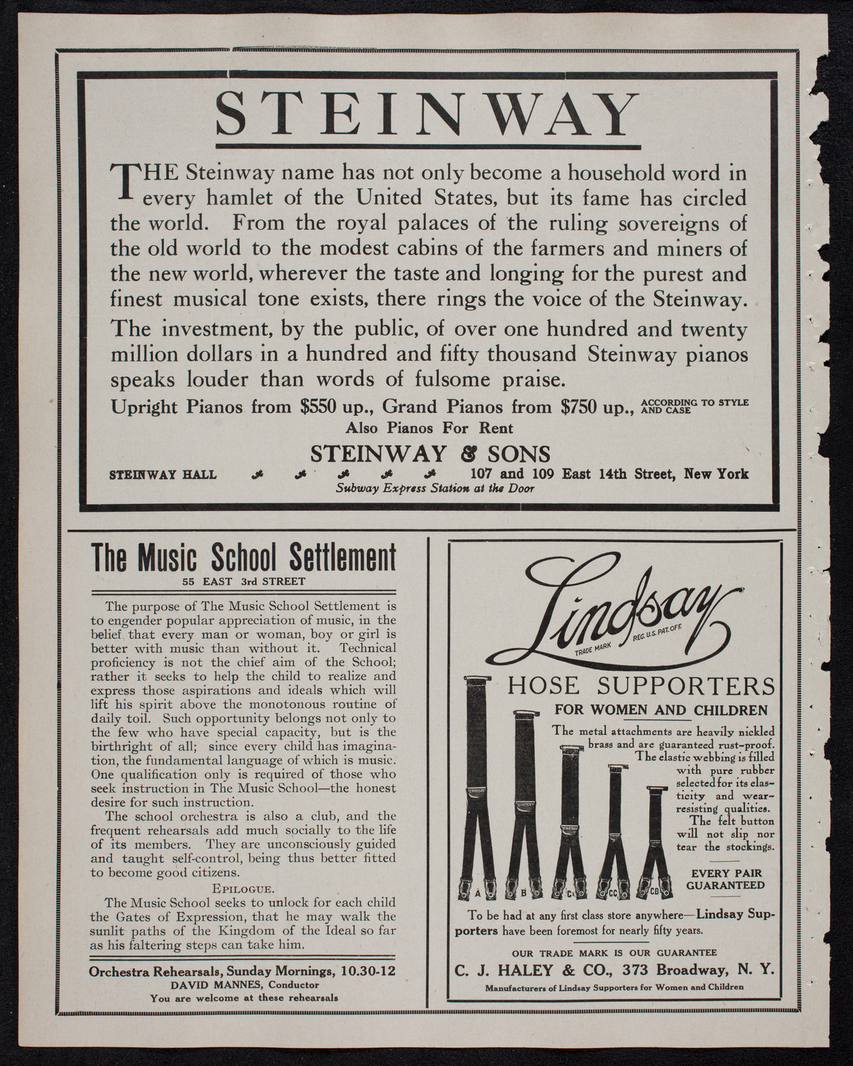 Symphony Concert for Young People: Senior and Junior Orchestras of the Music School Settlement, March 2, 1912, program page 4