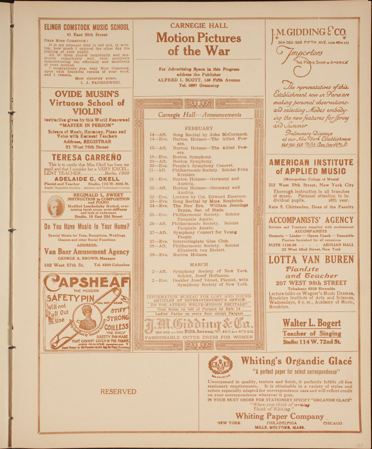 Russian Symphony Society of New York, February 13, 1915, program page 3