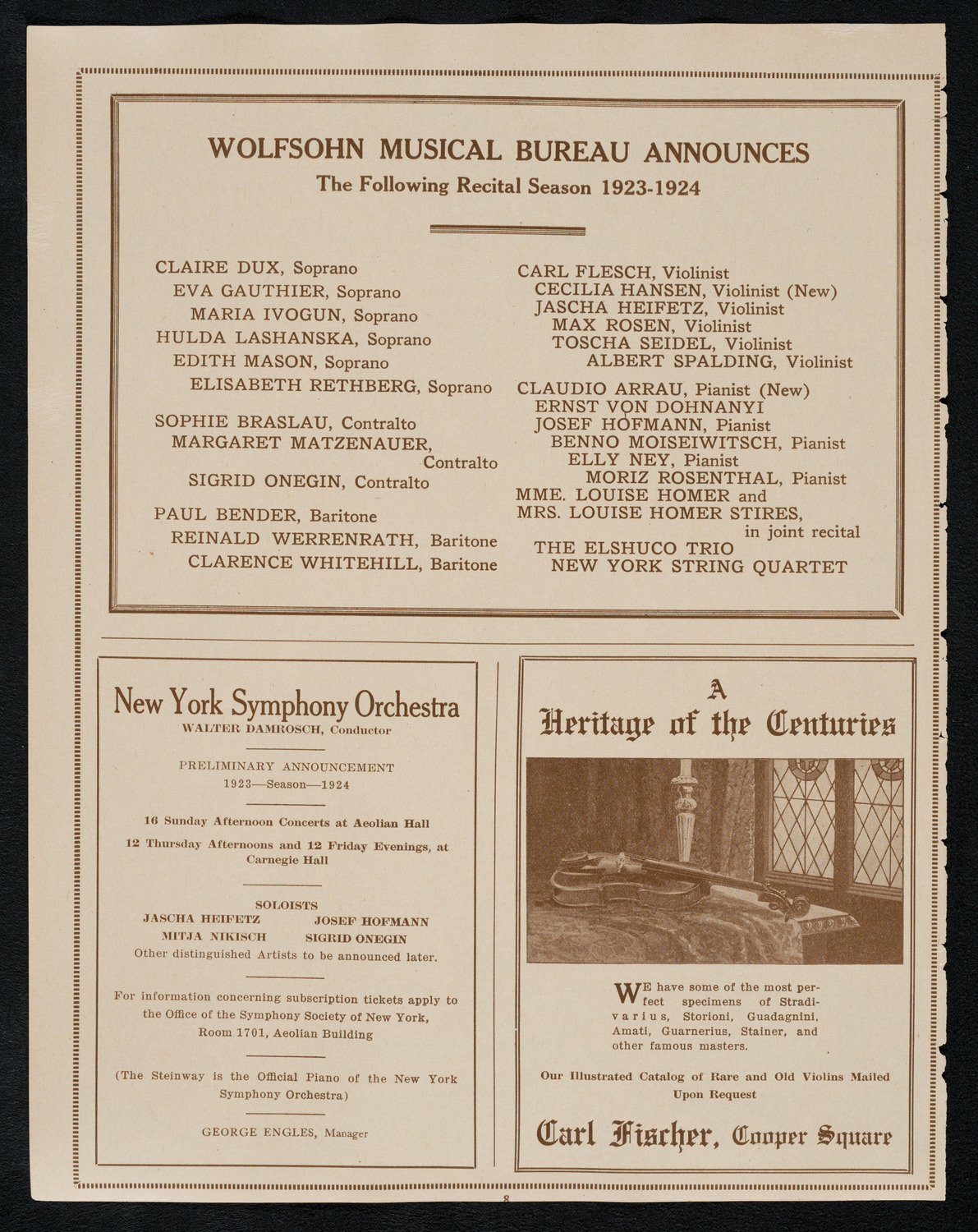 Anniversary Celebration: Bellevue Training School for Nurses, May 8, 1923, program page 8