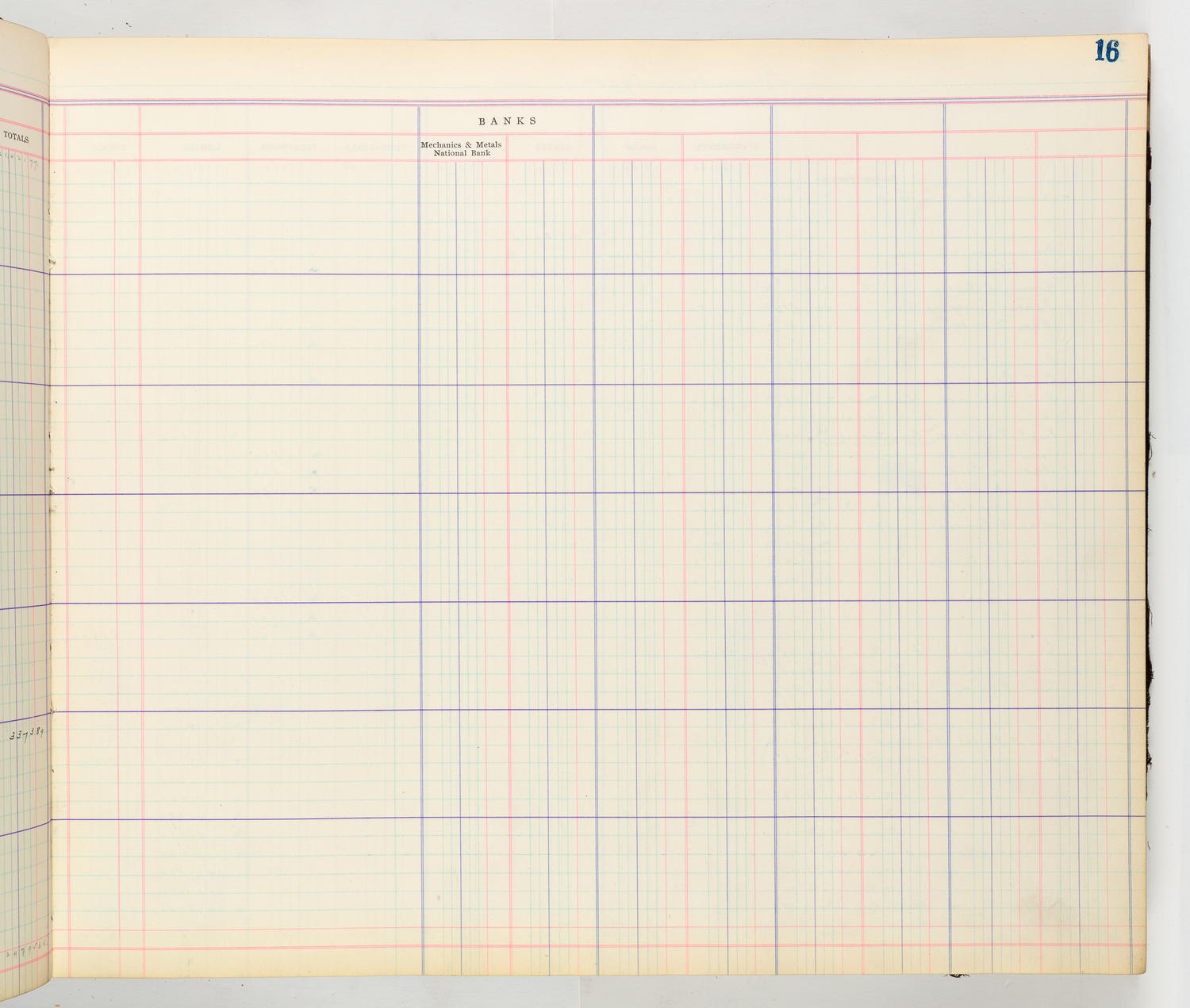 Music Hall Accounting Ledger Cash Book, volume 8, page 16b
