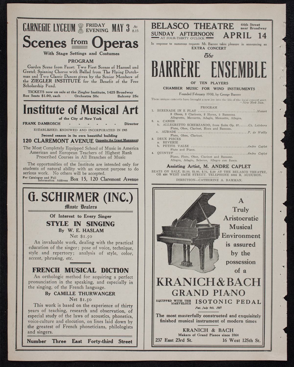 London Symphony Orchestra, April 10, 1912, program page 6