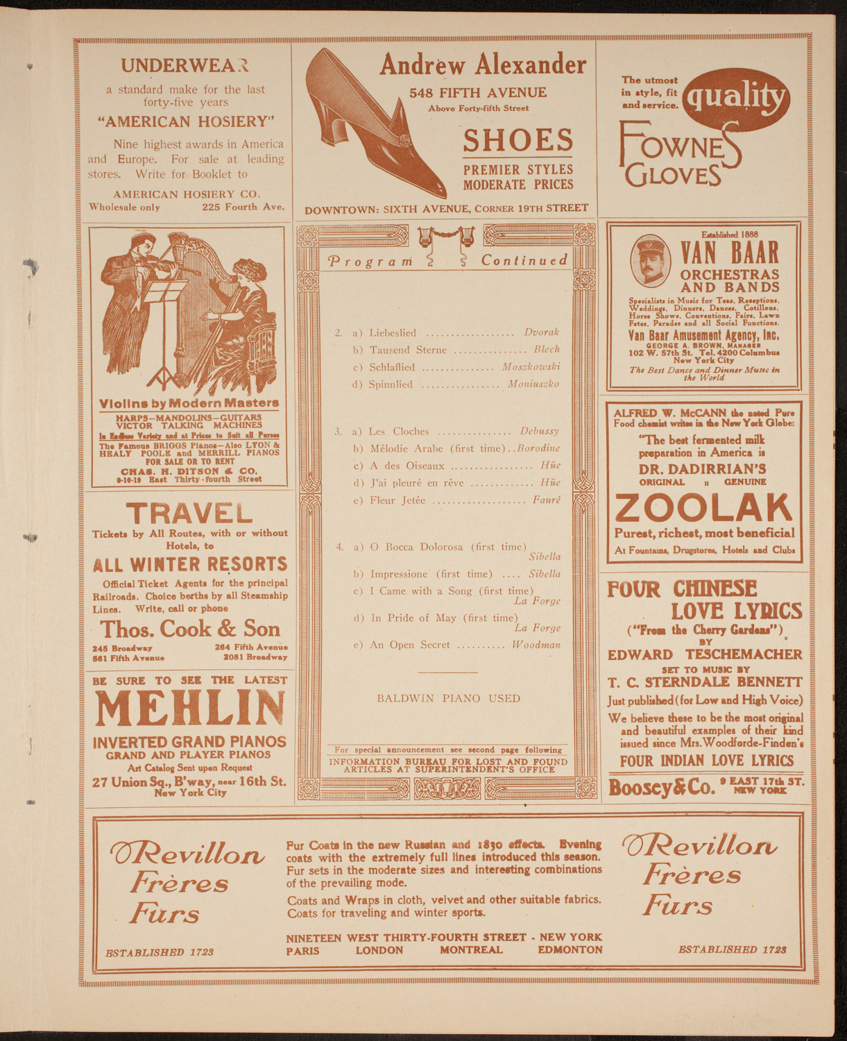Frances Alda, Soprano, December 1, 1914, program page 7