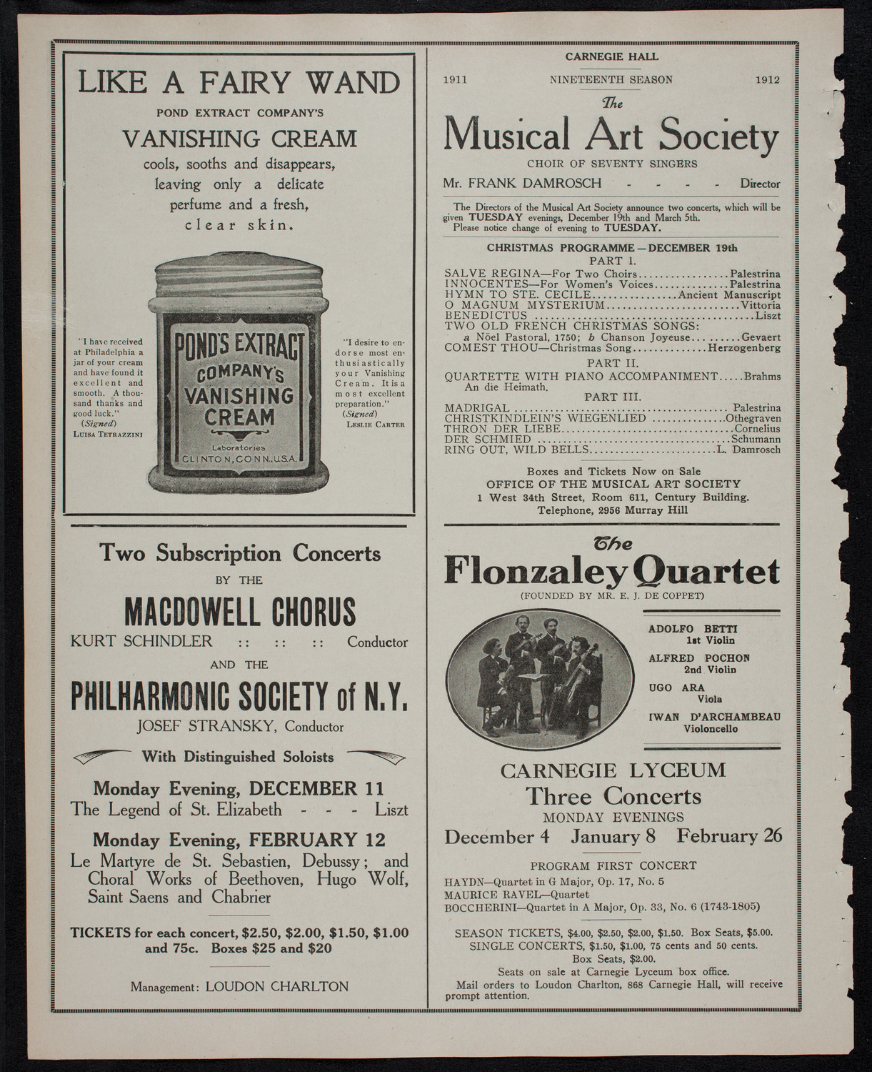 Russian Symphony Society of New York, December 2, 1911, program page 8