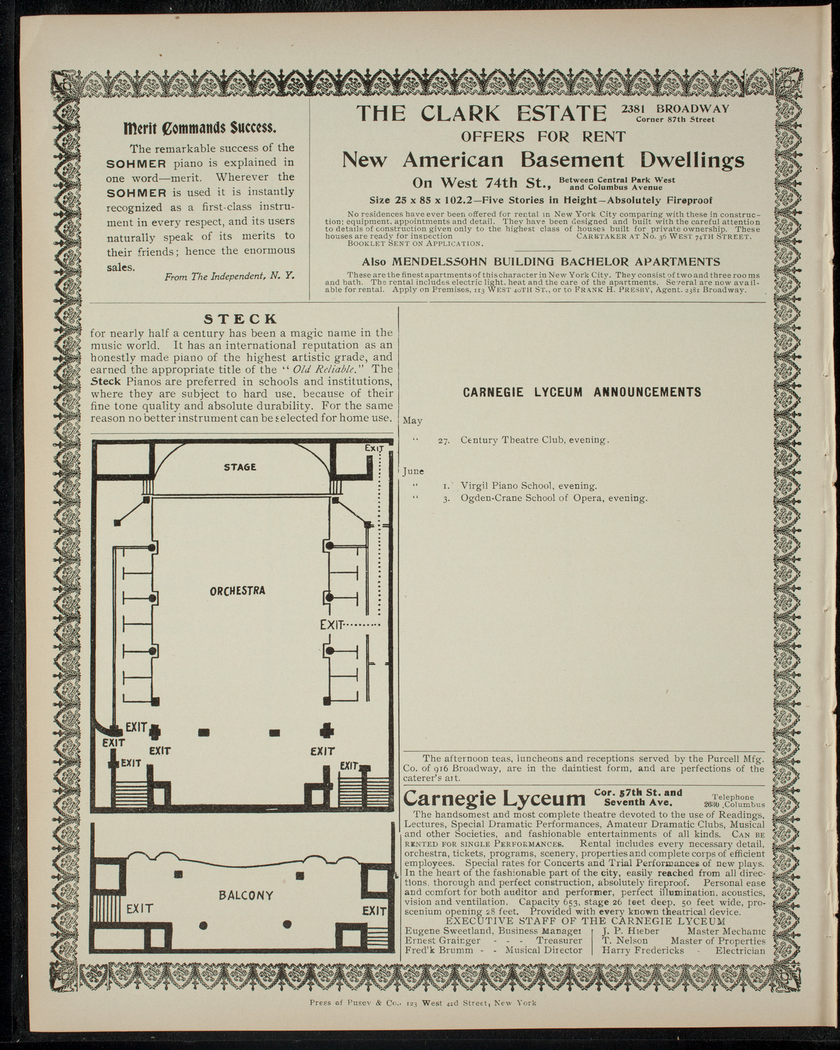 Graduation: Columbia Institute, May 26, 1905, program page 4